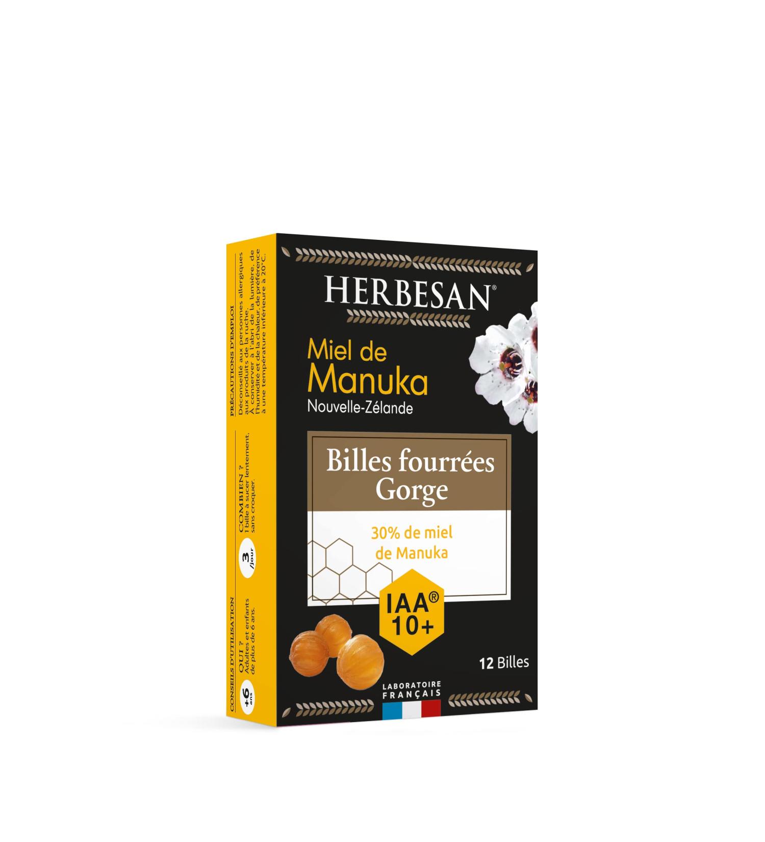 Herbesan 12 FURED BALLS MANUKA HONEY ACTIVE | IAA10+ (MGO263+) | IDEALS FOR THE THROAT - Buy Online on GoSupps.com