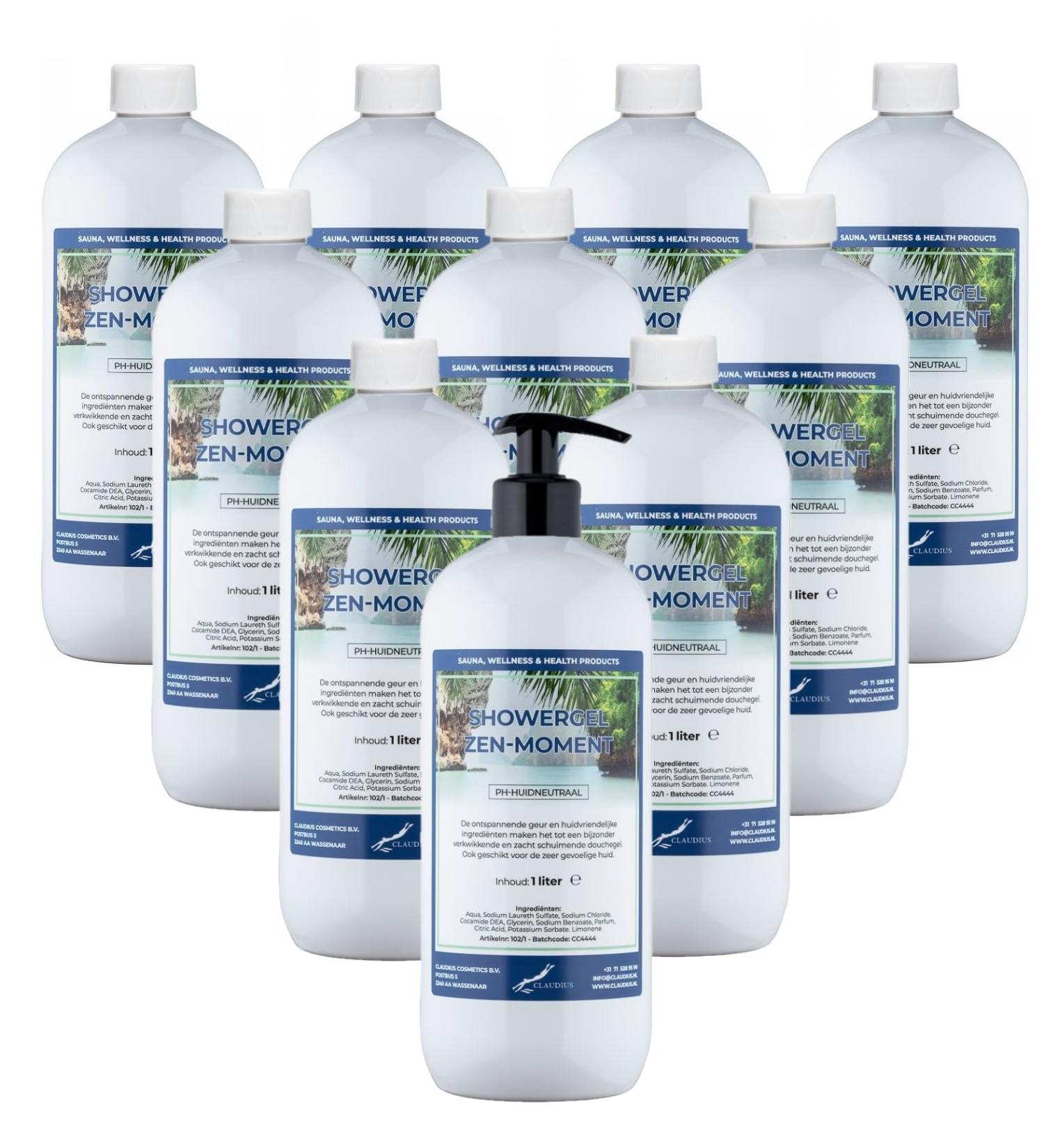 Claudius Claudius Zen Moment Shower Gel 10 x 1 L with 1 Pump (White)