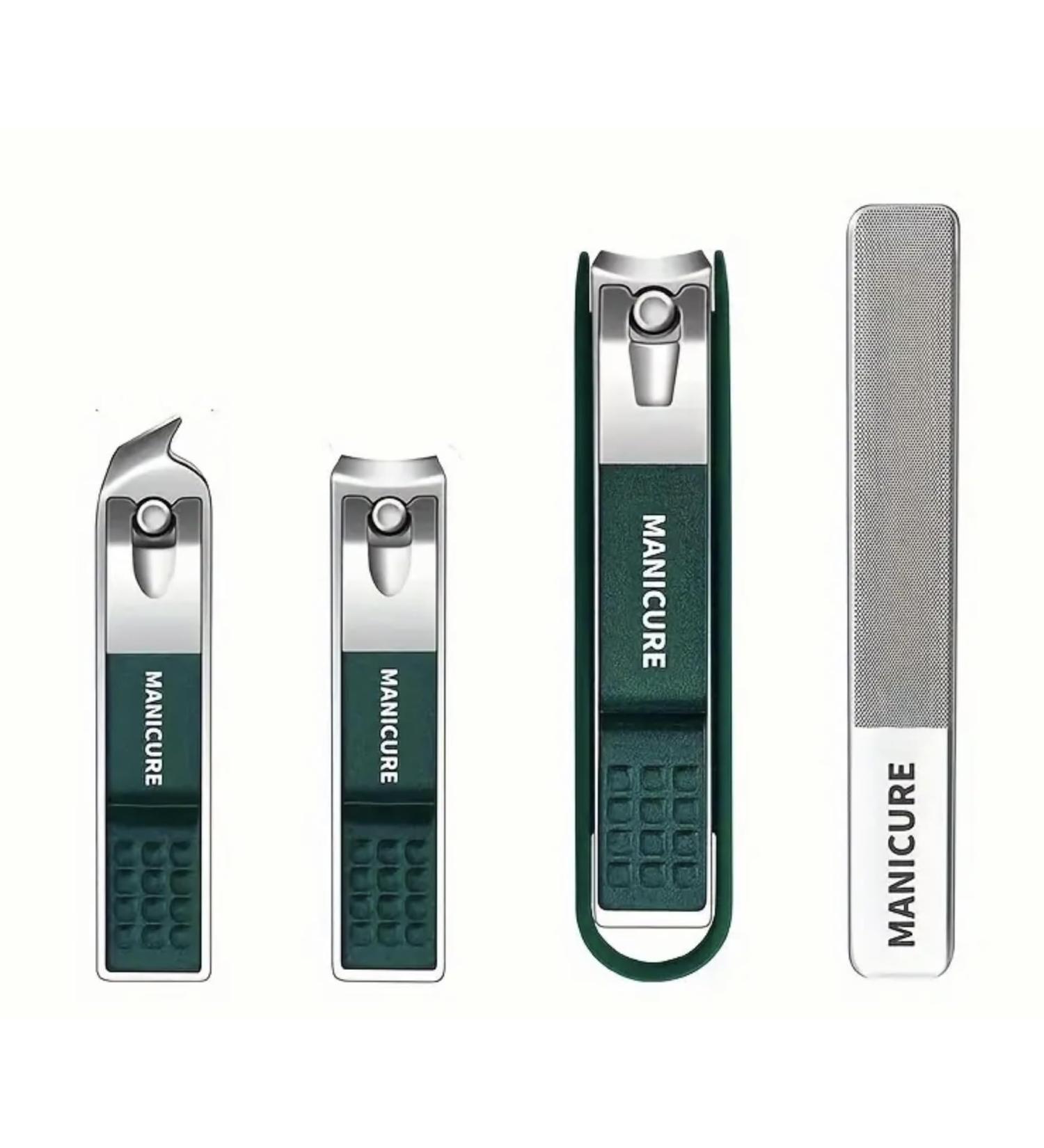 Nail Clippers Set with Nail File Sharp Edge Fingernail and Toenail Clipper Cutter Nail File Thick Nail Trimmer Stainless Steel Toenail Clipper for Manicure and Pedicure (4 Pc Set - Green) - Buy Online on GoSupps.com