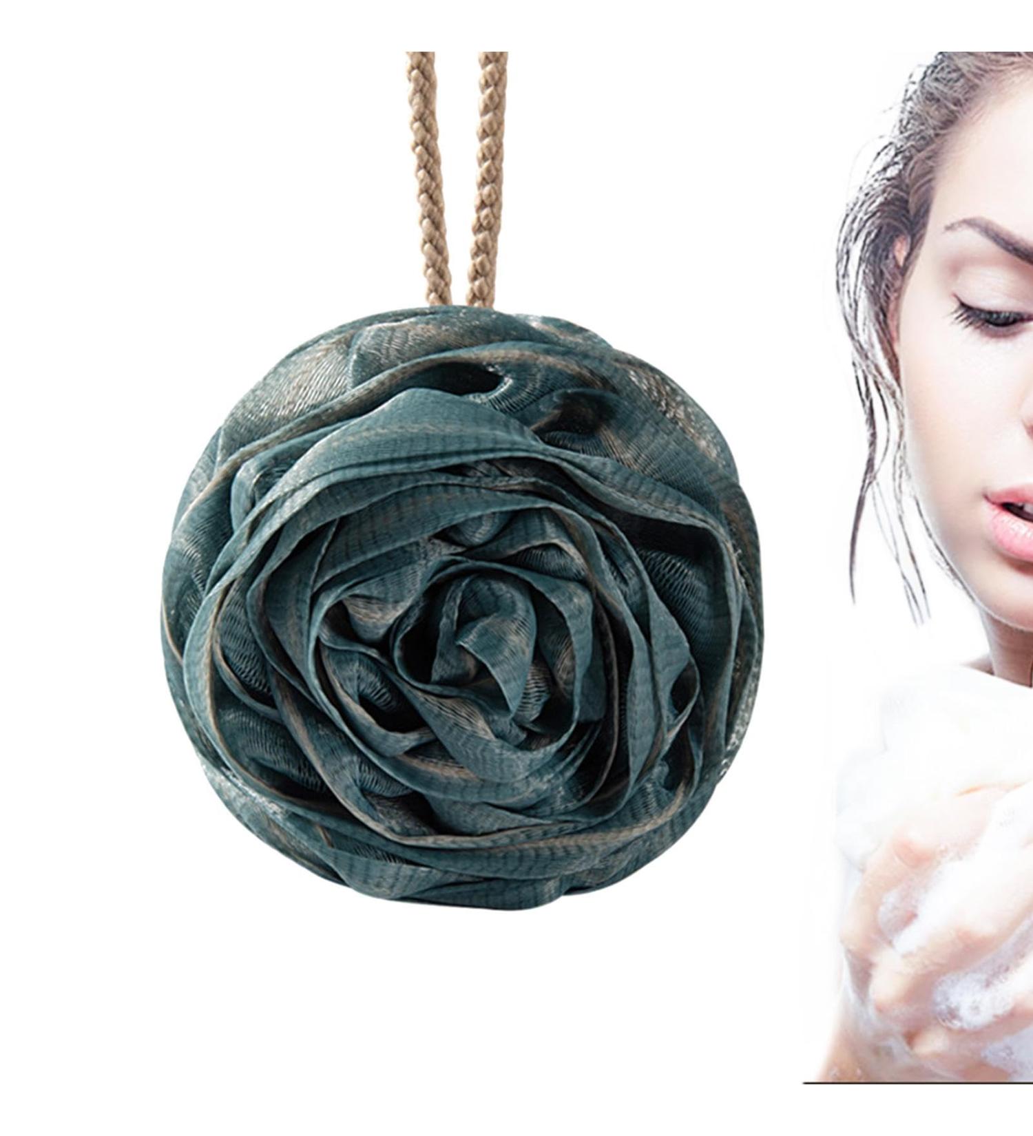 Shower Sponges for Body | Rose Multipurpose Bath Balls - Portable Bath Balls with Lanyard Cute Bath Supplies for Bathroom Home Apartment Dormitory Blue - Buy Online on GoSupps.com