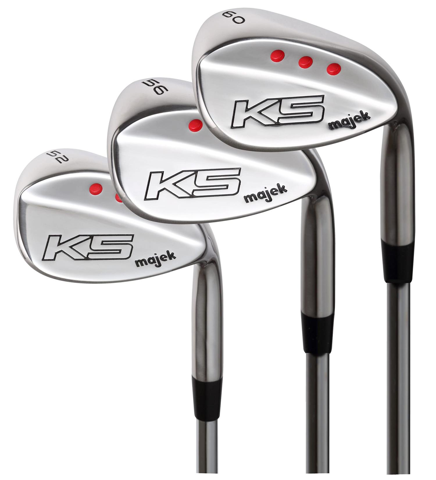 Majek Golf Big & Tall Men's +1 Inch Wedge Set - 52 Gap, 56 Sand, 60 Lob | Regular Flex, Right Hand, Midsize Black Pro Velvet Grip - Buy Online on GoSupps.com