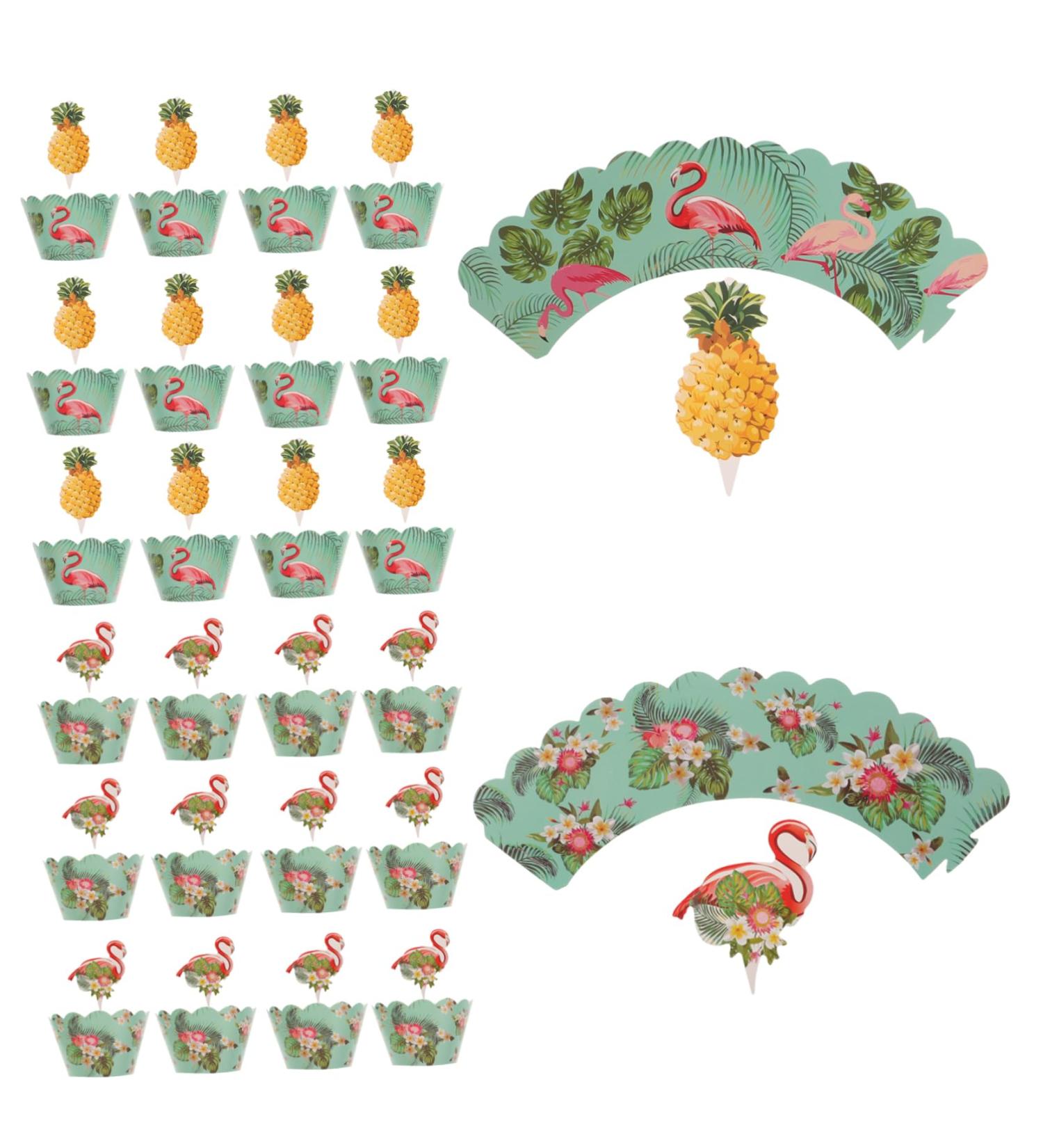 Alipis 24pcs Hawaii Cupcake Wrappers Hawaii Cupcake Toppers Hawaiian Cake Picks Birthday Cupcake Toppers Hawaiian Decor Hawaii Cake Pick Tropical Wedding Decor Leaves Paper Tray - Buy Online on GoSupps.com