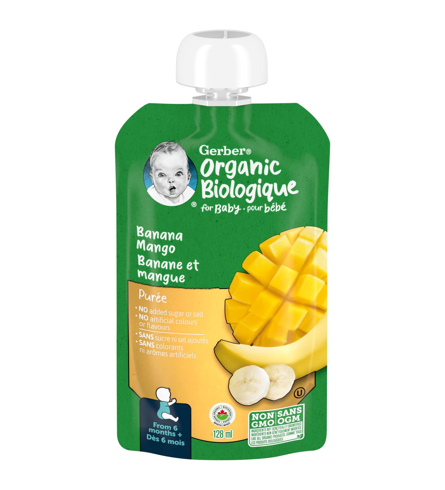 Nestle Gerber Nestle Gerber Organic Puree Banana Mango 128ml Pouch - Buy Online on GoSupps.com