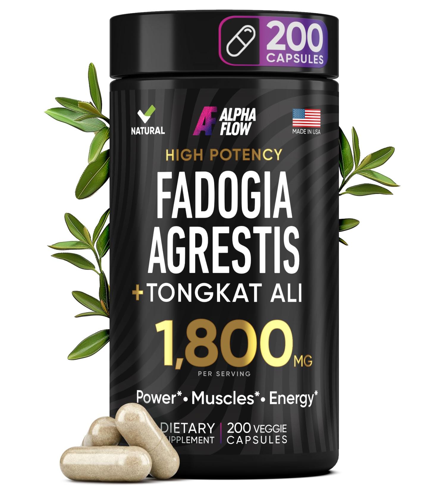 Fadogia Agrestis & Tongkat Ali 1800MG - Strength Boosting Supplement for Men | 200 Capsules | International Shipping - Buy Online on GoSupps.com