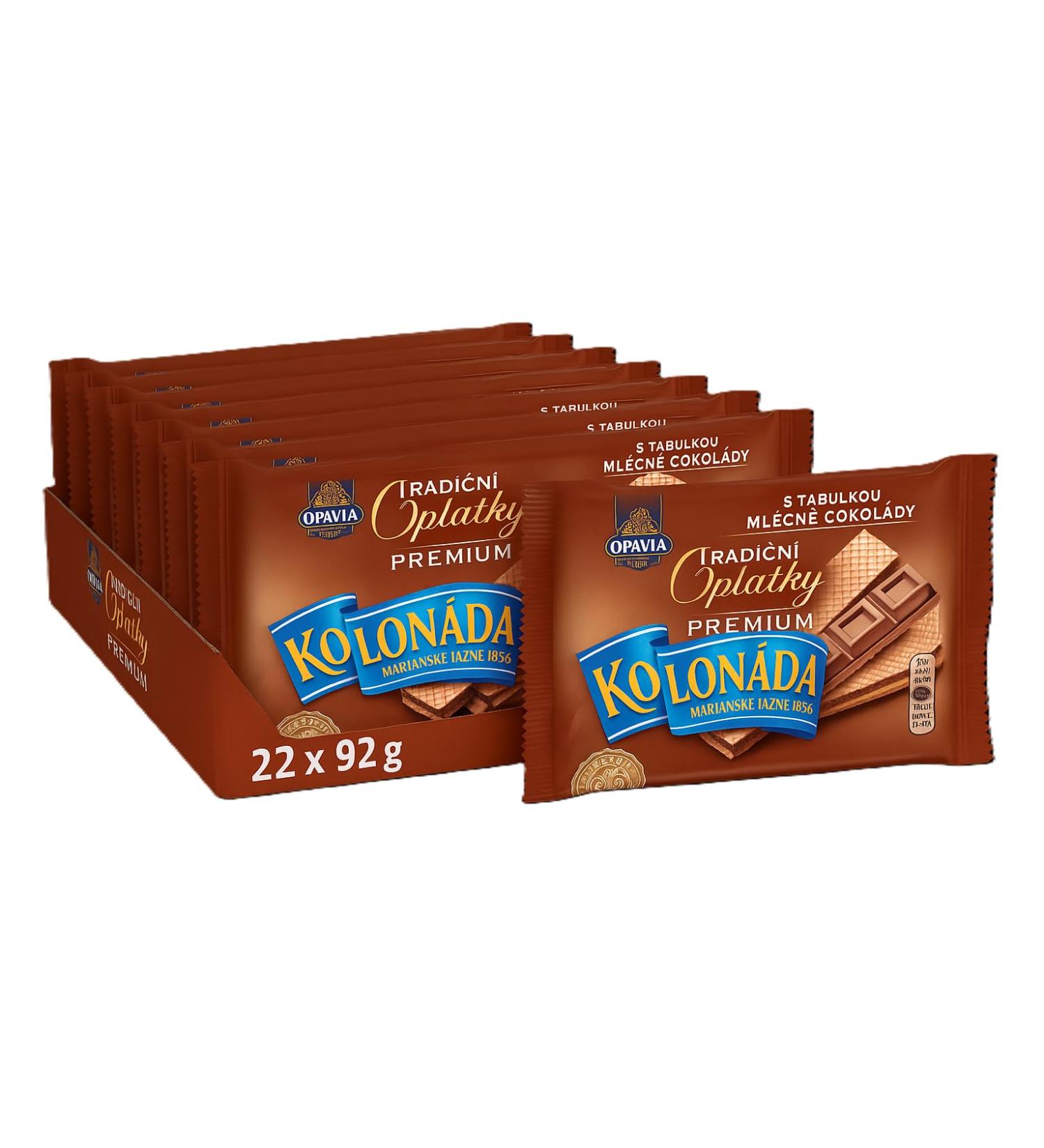 OPAVIA Kolon da Premium Spa Waffles Milk Chocolate 22 x 92 g