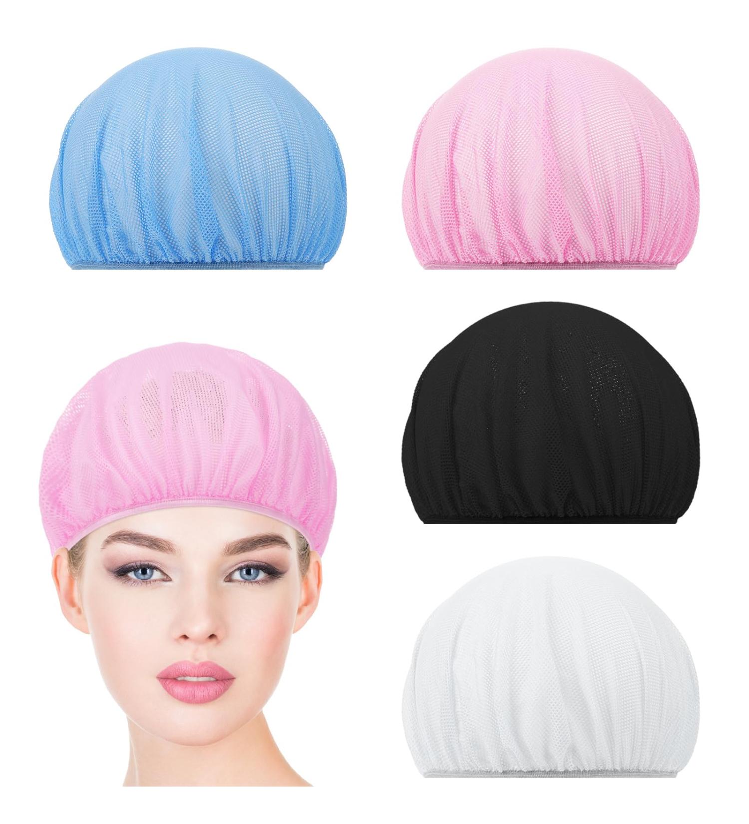 Buy Jeffdad 4-Piece Hair Network Sleep Caps Soft Adjustable Mesh Bonnet for Women in Pink White Light Blue & Black - Buy Online on GoSupps.com