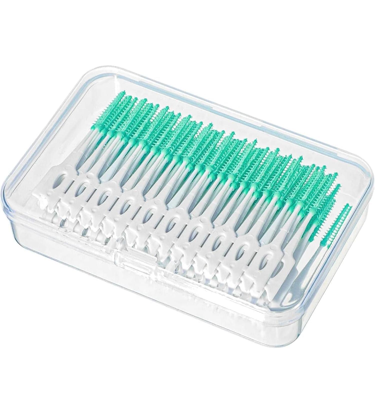 200 Extra Soft Interdental Brushes - Portable Dental Cleaning Tool for Effective Oral Care - Green - Buy Online on GoSupps.com