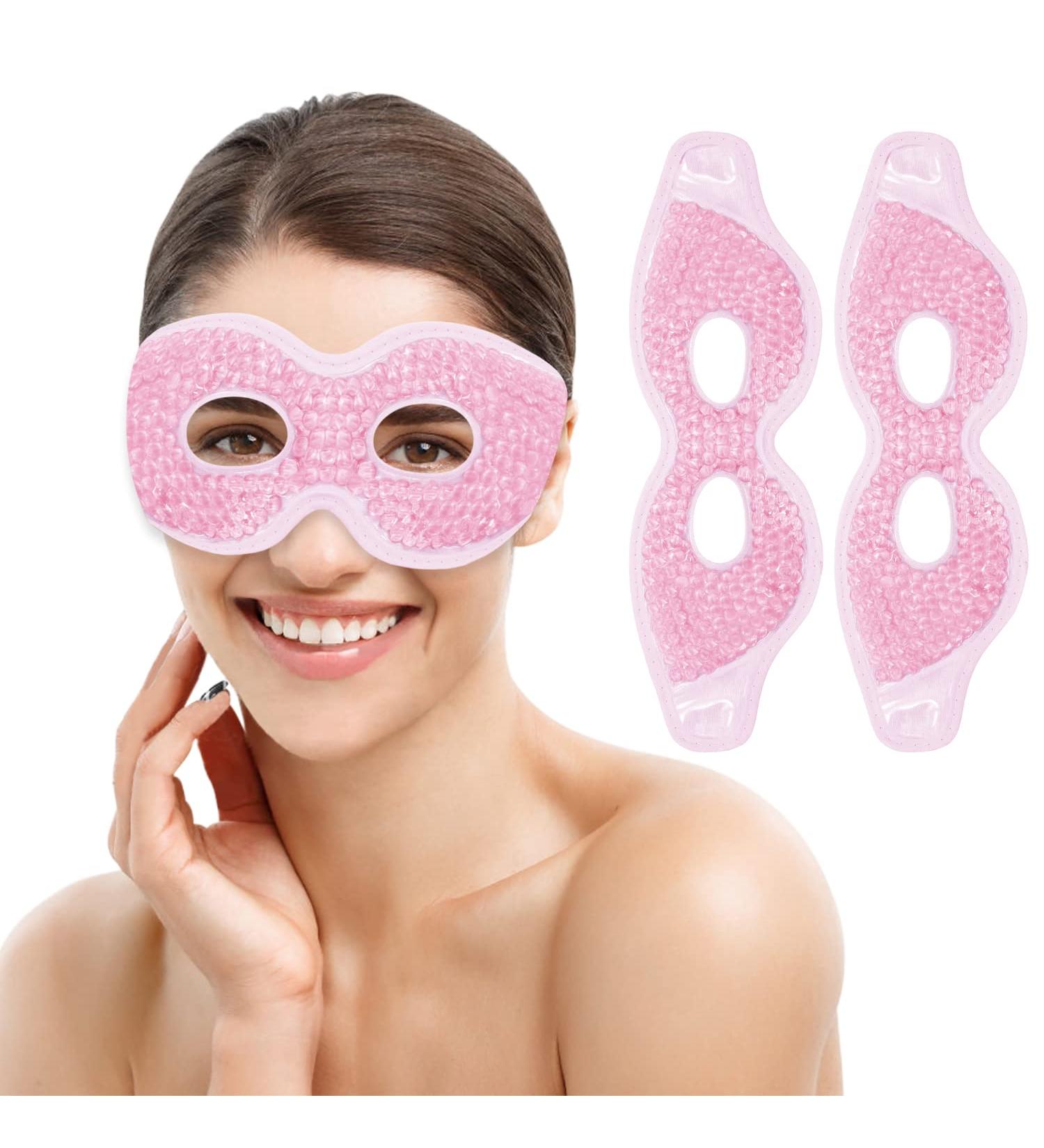2 PCS Reusable Gel Bead Eye Mask for Hot Cold Therapy - Pink - Buy Online on GoSupps.com