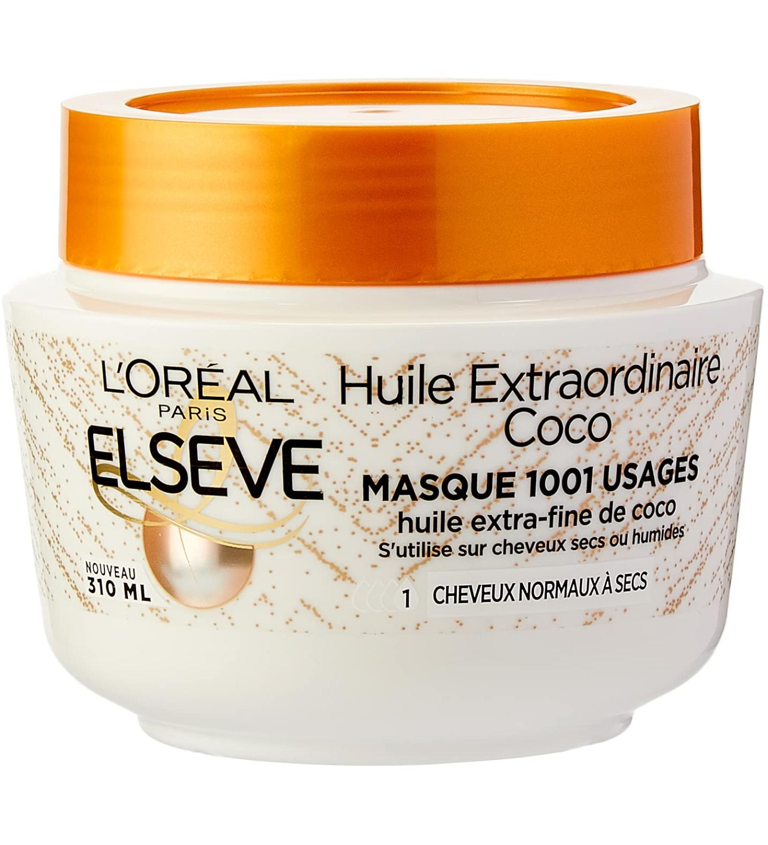 L'Or al Paris Elseve Huile Extraordinaire Coco Extra-Fine Coconut Oil Mask High Lightness Nutrition for Normal to Dry Hair 1 Unit - 310 ml - Buy Online on GoSupps.com