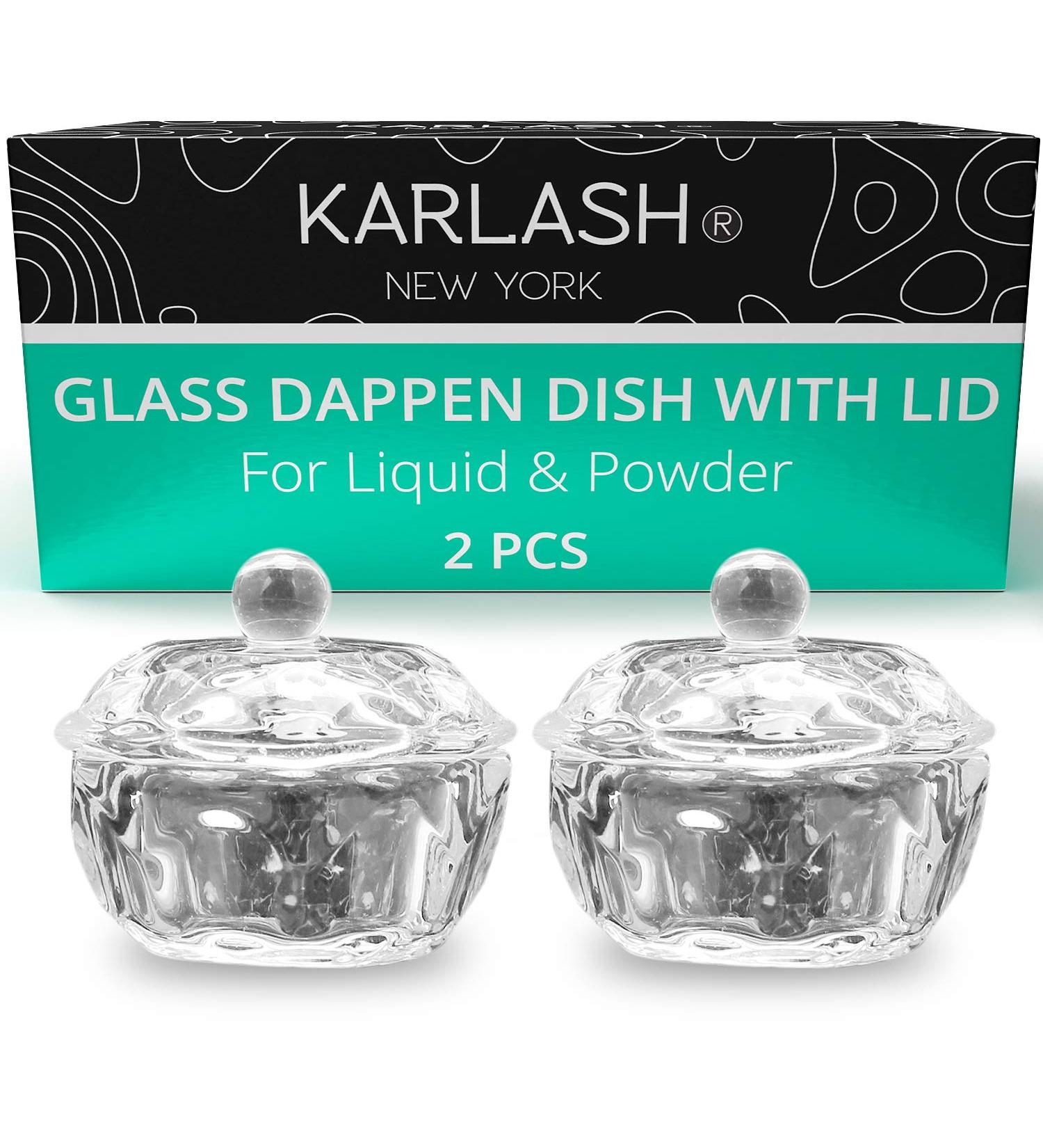 Karlash Acrylic Liquid Powder Dappen Dish with Lid - Clear Glass Crystal Cup for Nail Art (Pack of 2) - Buy Online on GoSupps.com