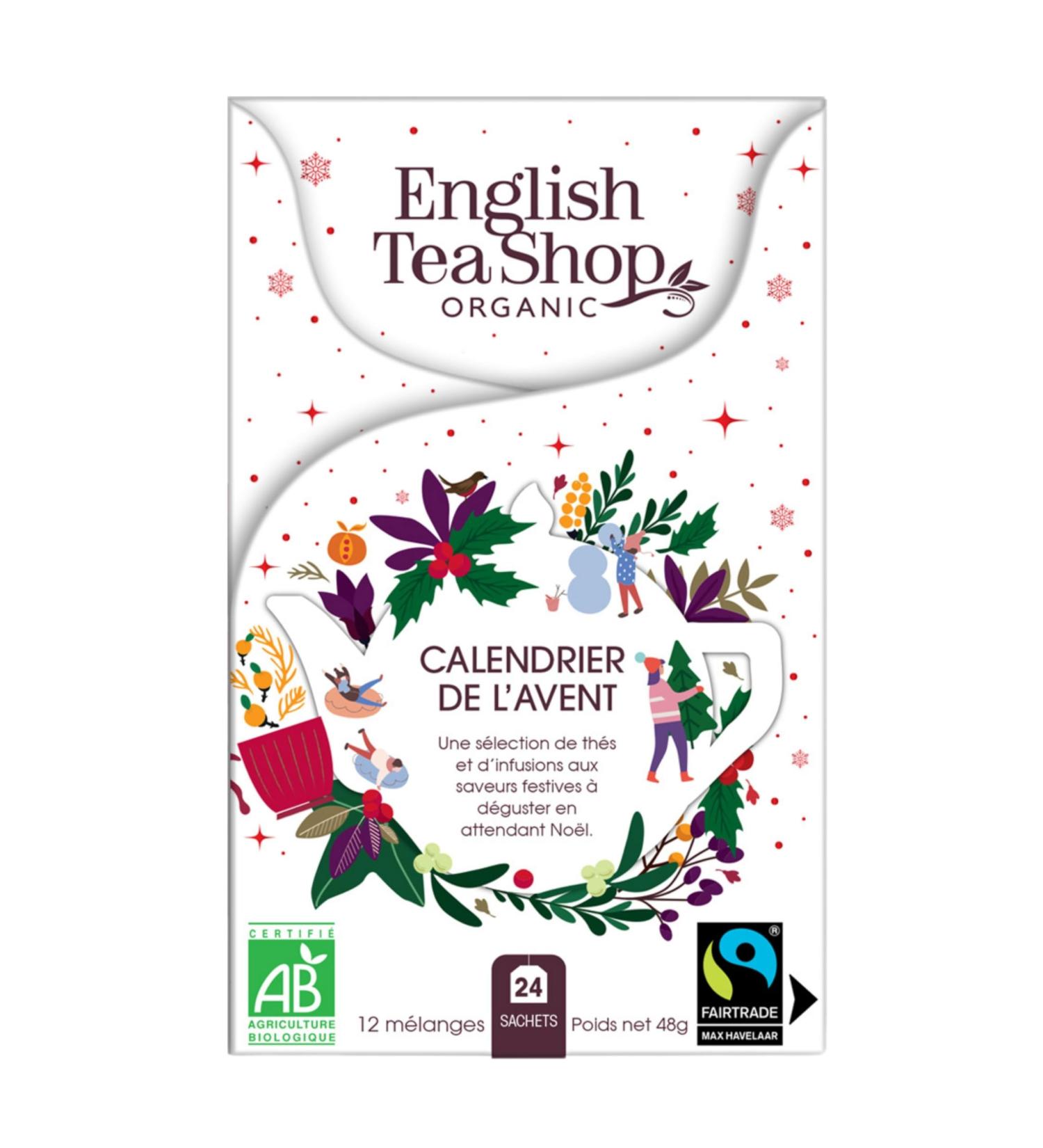 English Tea Shop - Small advent calendar of organic teas and infusions white - 24 tea bags and infusions organic and fair trade - Buy Online on GoSupps.com