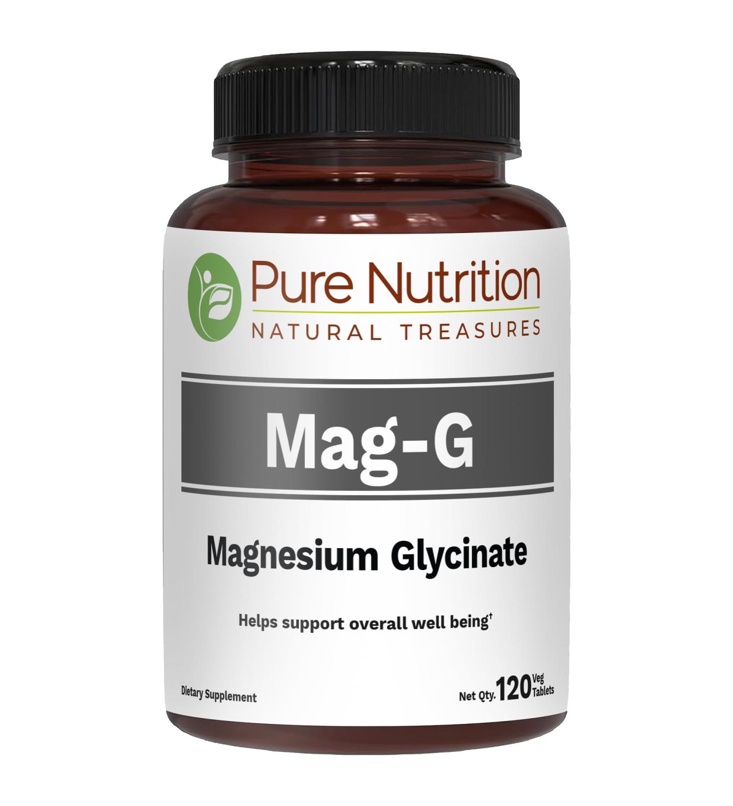Pure Nutrition MagG - Magnesium glycinate Supplement for Men and Women | High Absorption Magnesium Supplement | 200mg Elemental Magnesium | 120 Veg Tabs - Buy Online on GoSupps.com