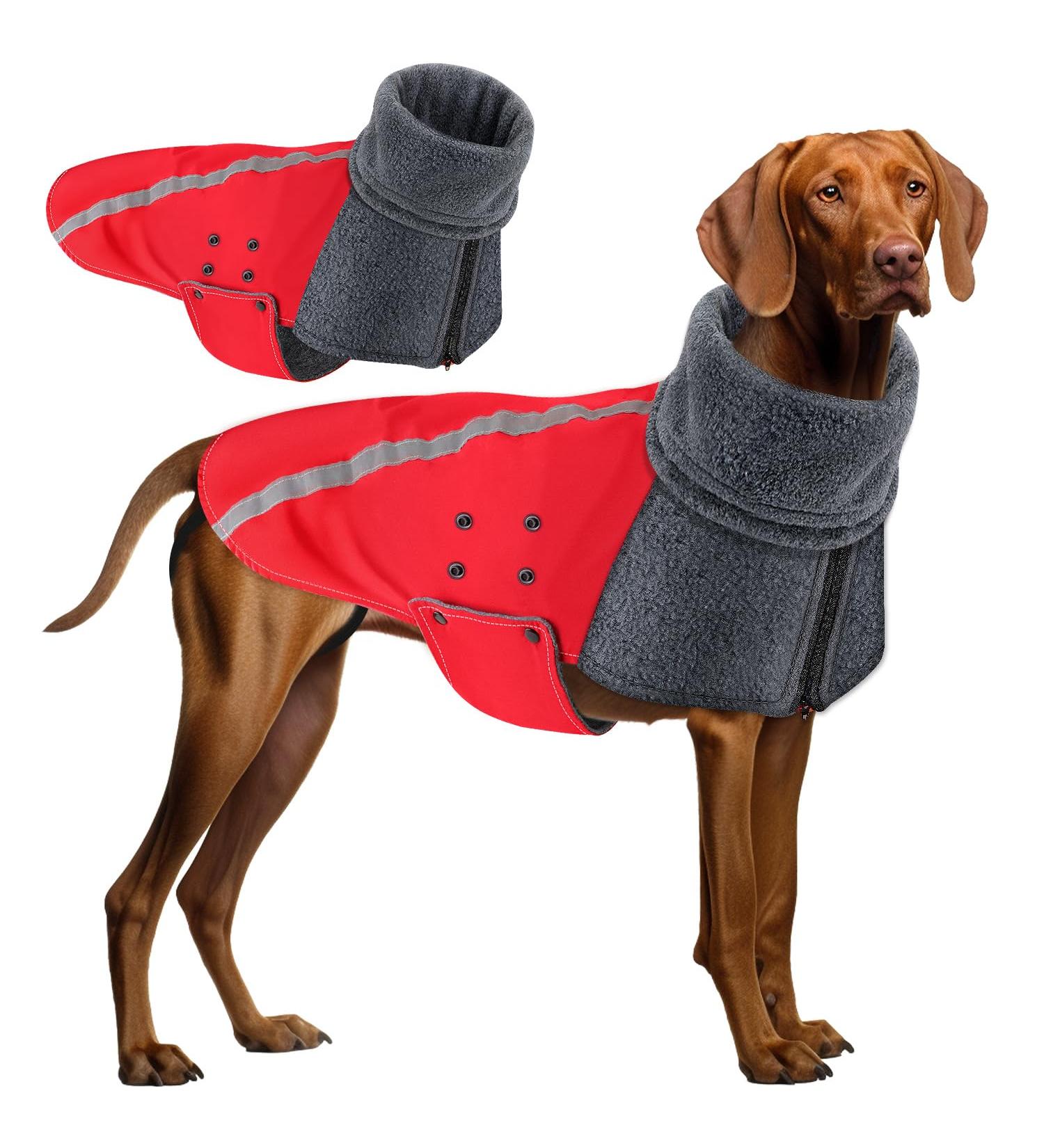 Shop Slowton Winter Coat for Dogs - Warm Polar Fleece Jacket with Turtleneck Scarf | International Shipping Available - Buy Online on GoSupps.com