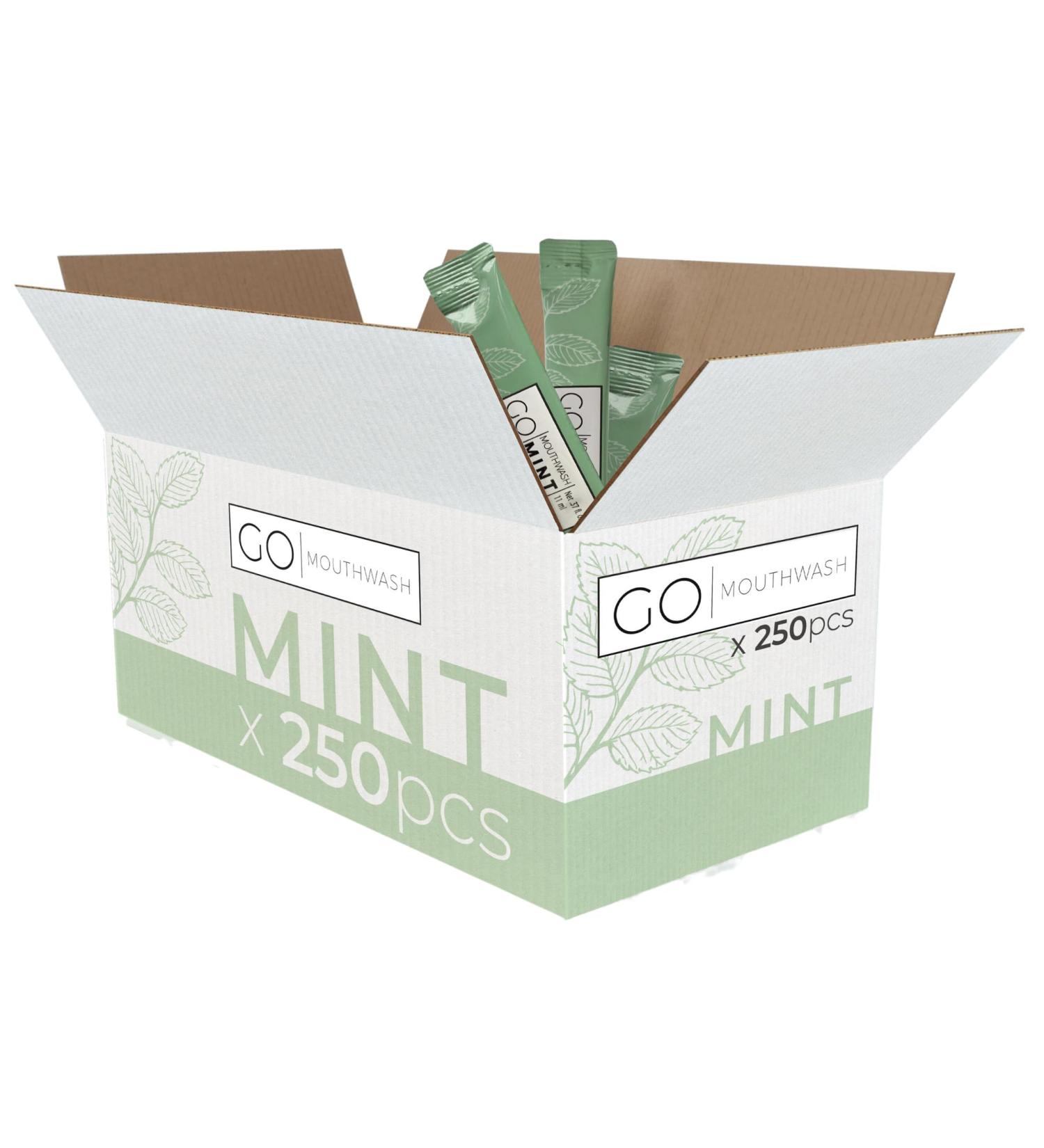 Go Mouthwash Bulk (Mint 250 Packets) Mint 0 Fl Oz (Pack of 250)