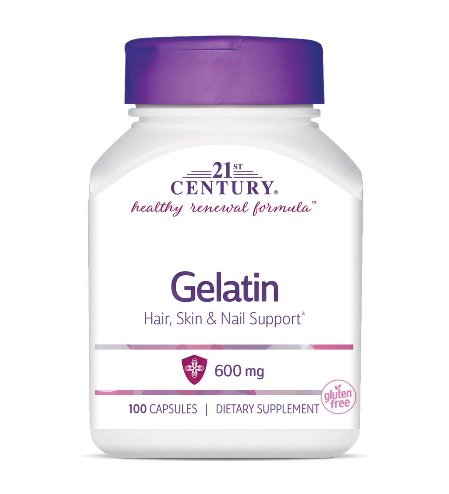 21st Century Gelatin 600 mg - 100 Capsules for Joint & Muscle Support - Buy Online on GoSupps.com