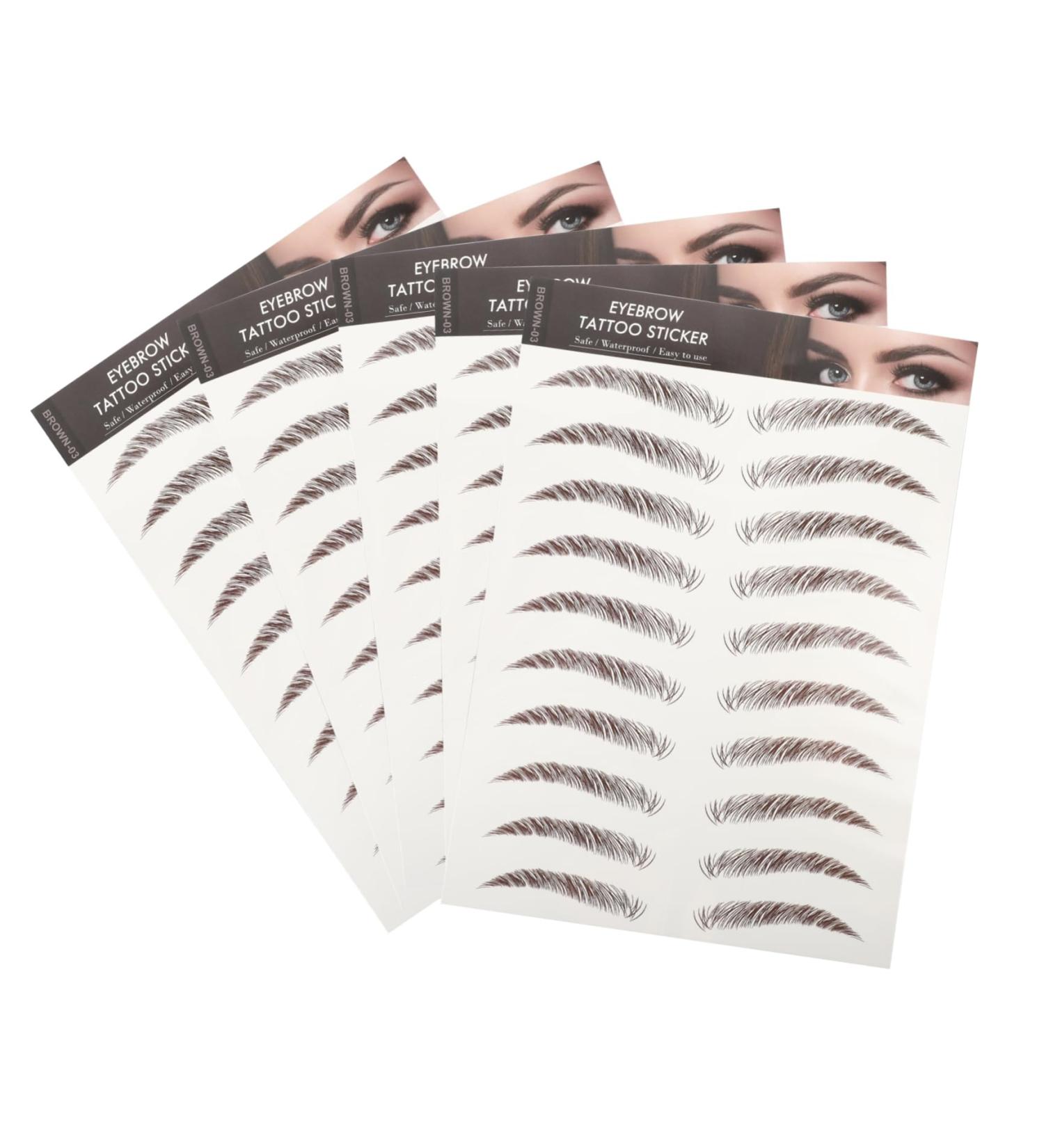 Balacoo Fake Stickers 5 Sheets Eyebrow 3d Sticker 4d Artificial Template Temporary Sticker - Buy Online on GoSupps.com