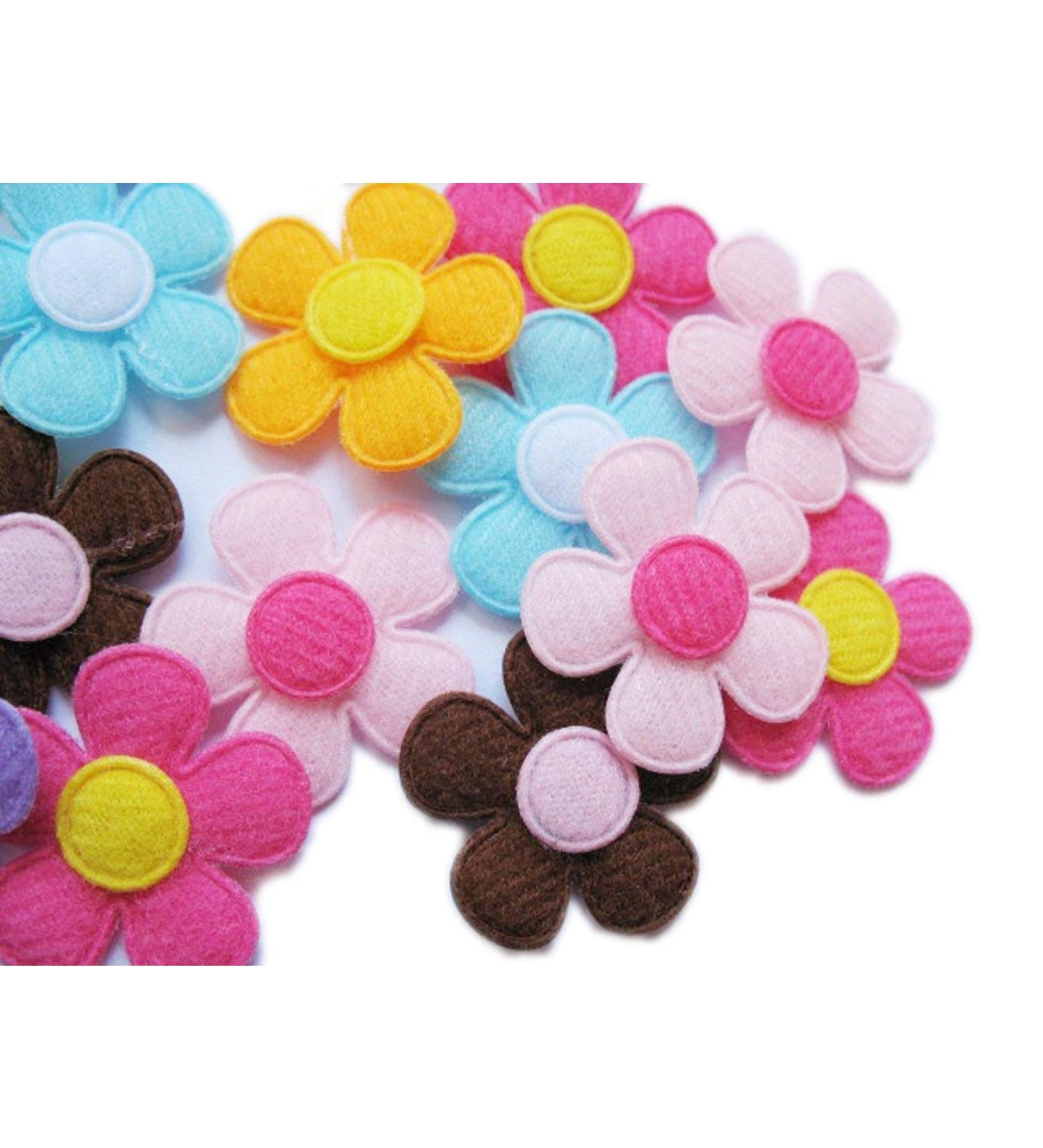 YYCRAFT 90pcs Padded Spring Felt Flower Appliques - 9 Colors - Buy Online on GoSupps.com