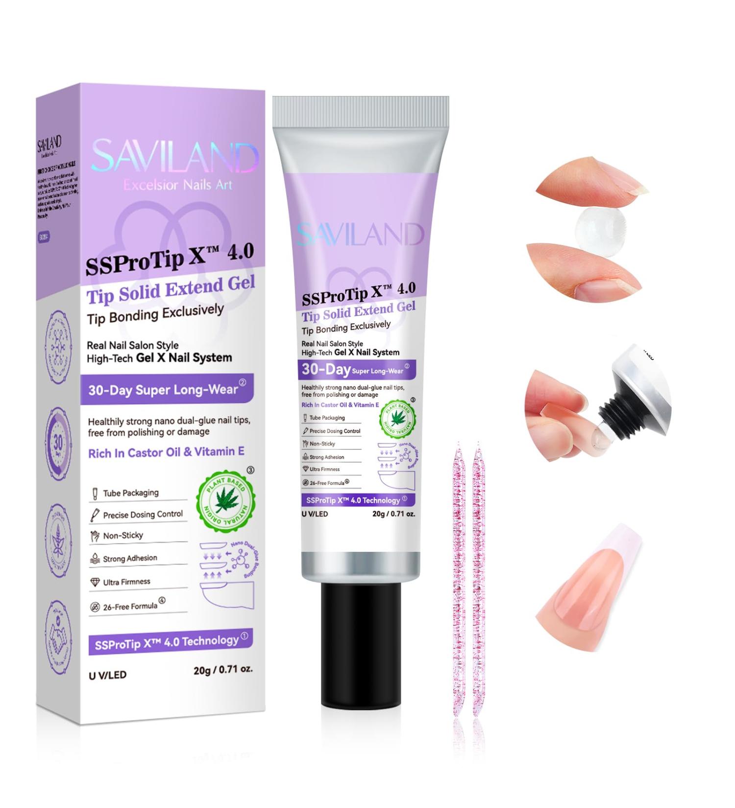 SAVILAND 20g Solid Nail Glue Gel Ultra-Durable Strong Nail Glue for Acrylic Nails & Press on Nails Rhinestone Glue Gel Nail Tips Glue High-Tech UV Cured Gel Nail Glue for Fake Nails 3D Nail Art - Buy Online on GoSupps.com