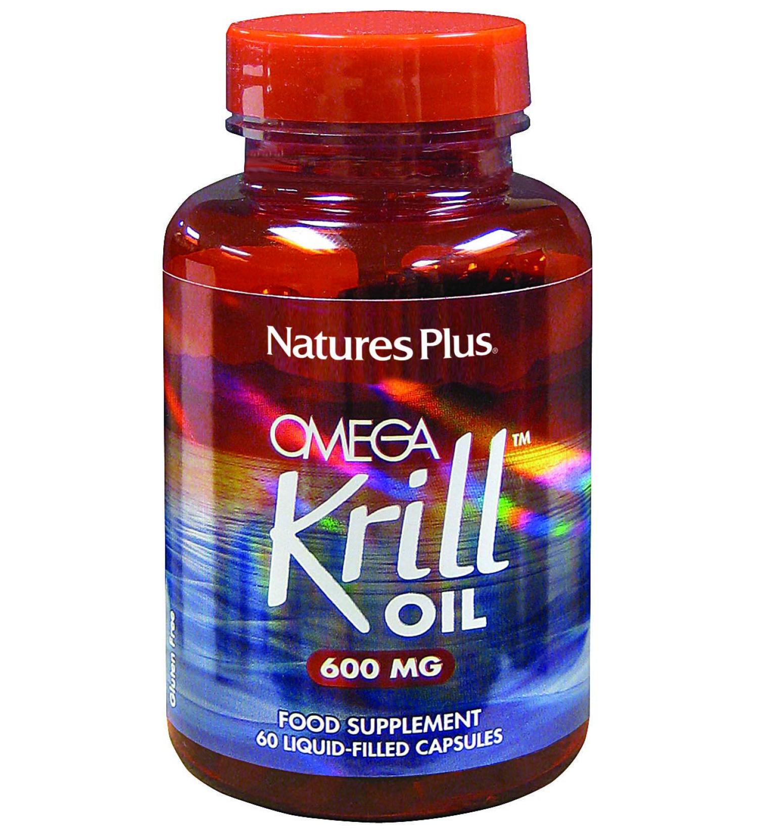 Nature's Plus Omega Krill Oil 600 mg - 60 Liquid Capsules | Premium Omega-3 Supplement - Buy Online on GoSupps.com