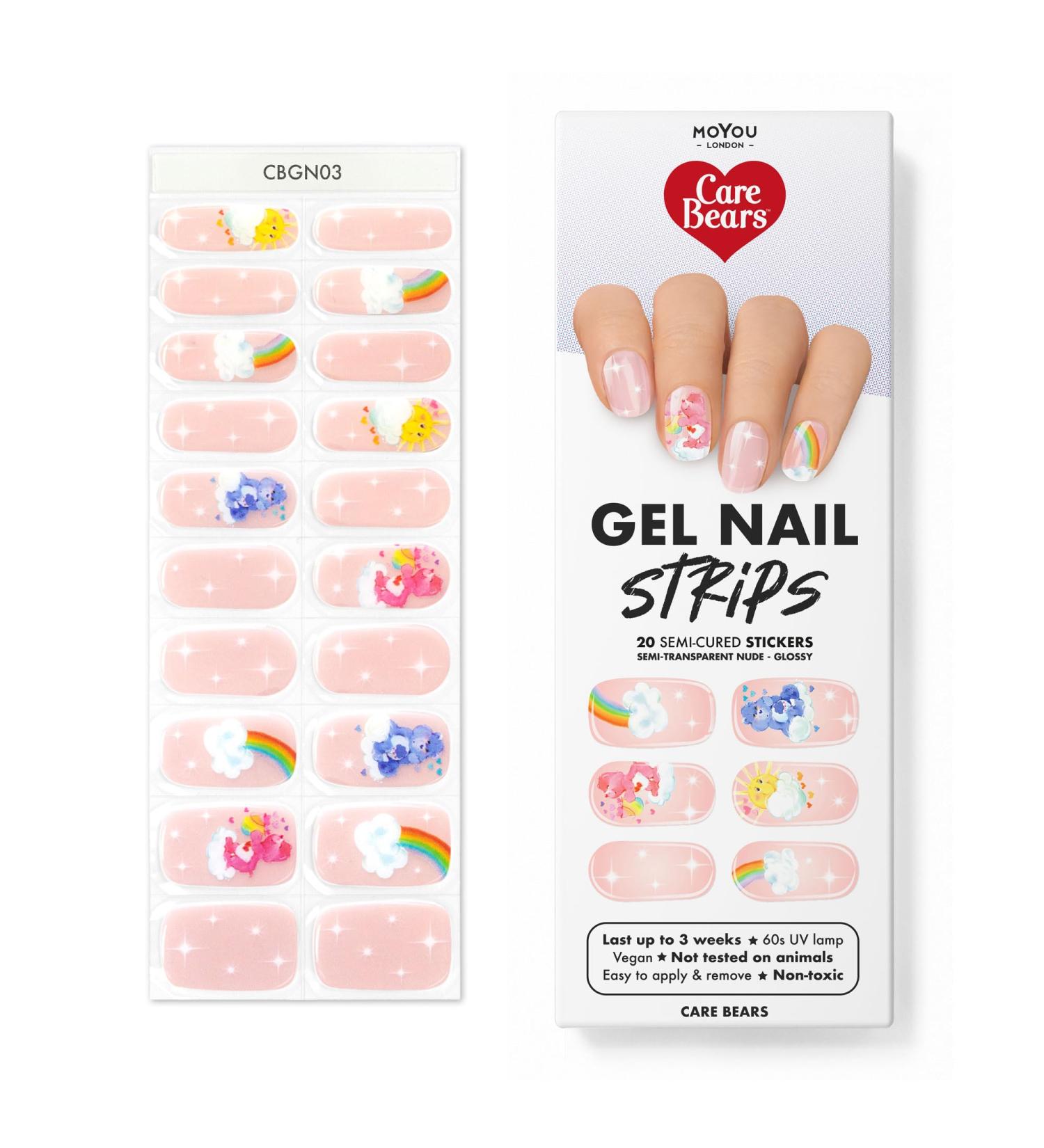 Moyou London Half-Hardened UV Gel Strips - Care Bear 03 (in the Clouds) - 20 Pieces of Salon Quality Gel Nail Films for Perfect Manicure - International Shipping Available - Buy Online on GoSupps.com