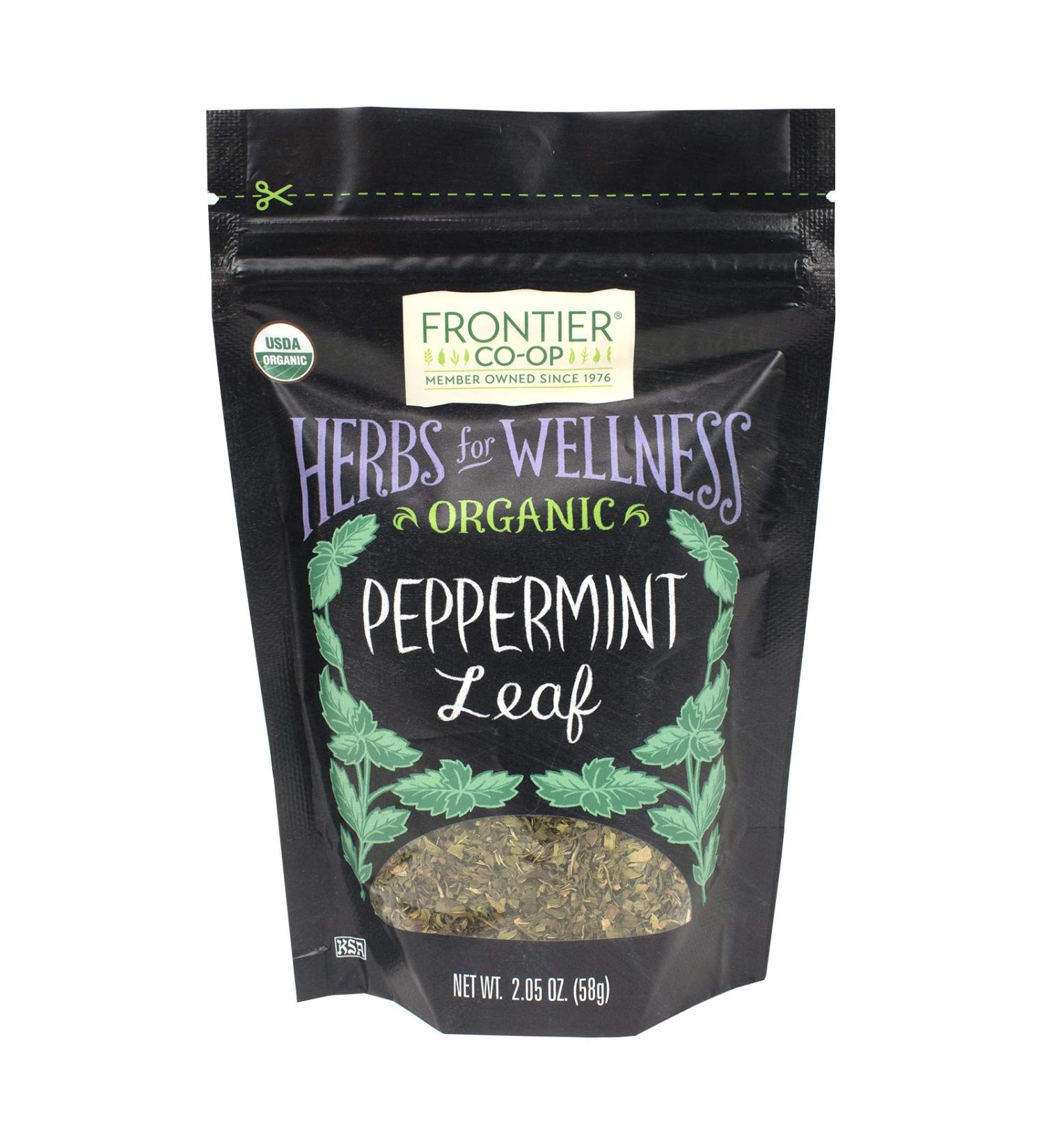 Organic Peppermint Leaf - Frontier Co-op 2.05 oz (58 g) | Premium Herbal Tea - Buy Online on GoSupps.com