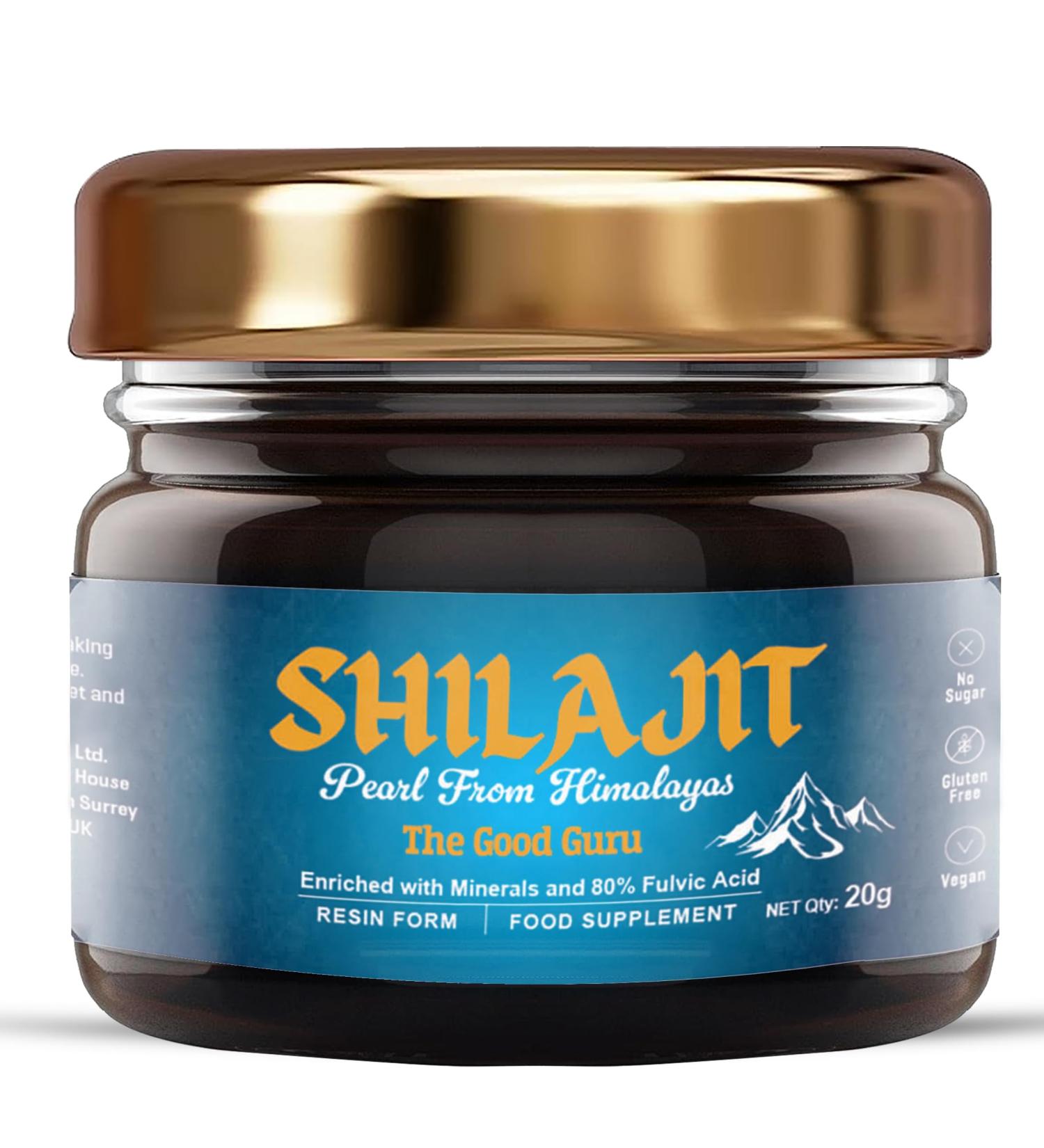  The Good Guru Shilajit 20g 500mg + minerals and 80% fulvic acid Himalayan Shilajit Pearl | Boosts the immune system and vitality | Vegan Shilajit by The Good Guru - Buy Online on GoSupps.com
