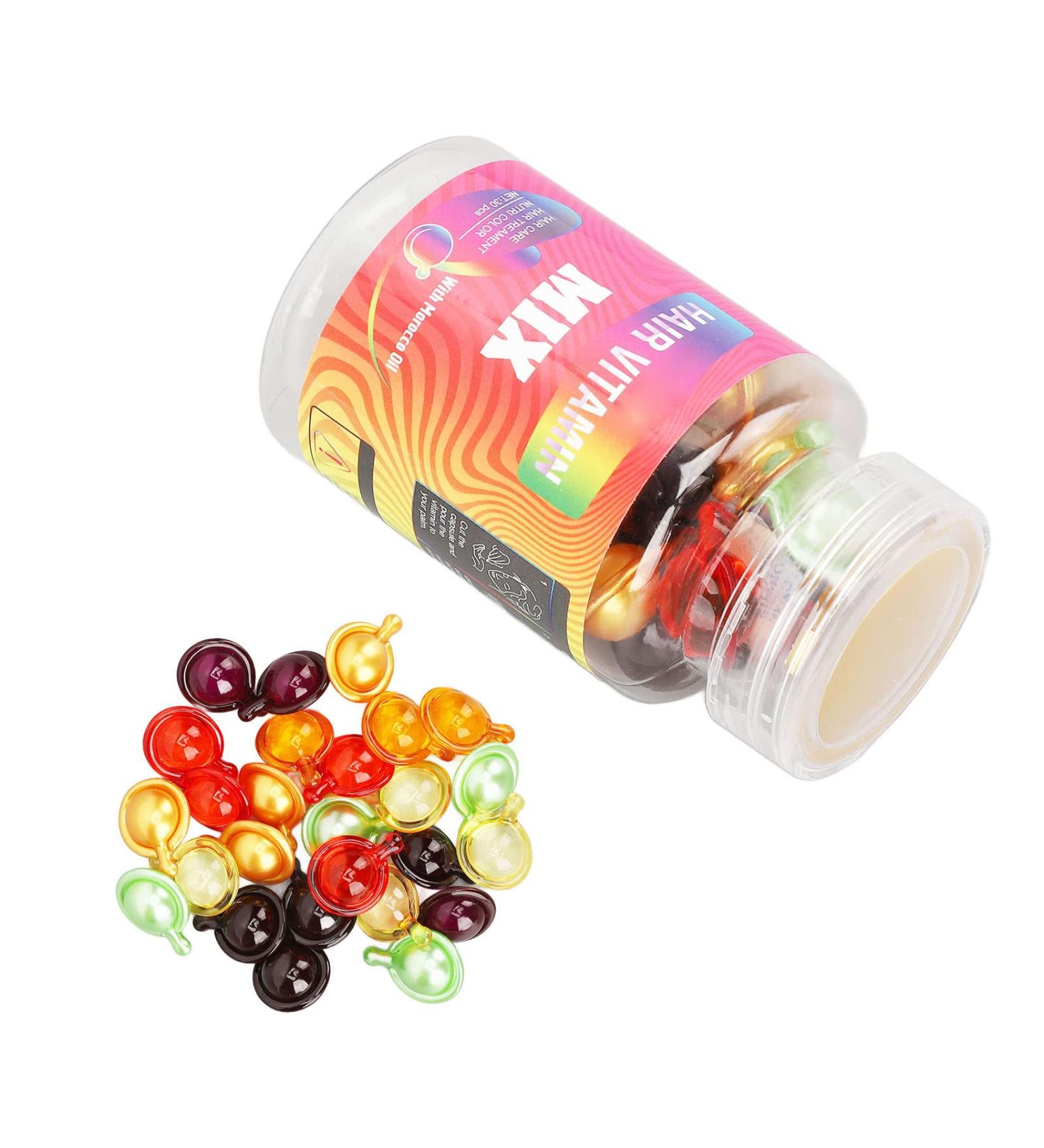Dioche 30pcs Hair Care Essential Oil Capsule | Moisturizing, Repair & Maintenance | 7 Colors Mixed Hair Oil Serum Capsule for Women and Men - Buy Online on GoSupps.com