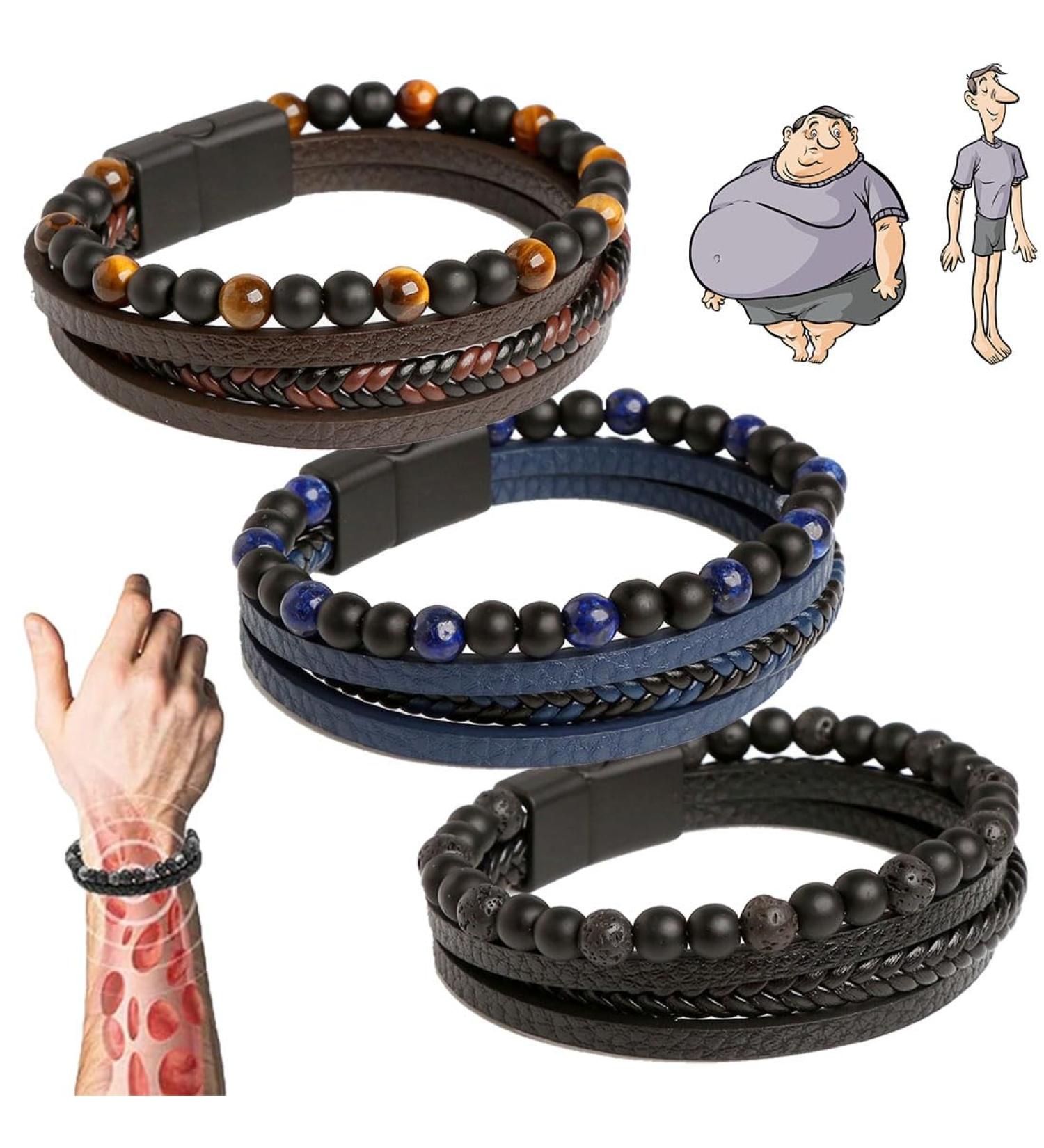 3Pcs VolcanicX Wellness & Relief Bracelet Magtherapy Menopause Bracelet for Slimming VolcanicX Menopause Relief Bracelet for Women and Men (23cm) - Buy Online on GoSupps.com