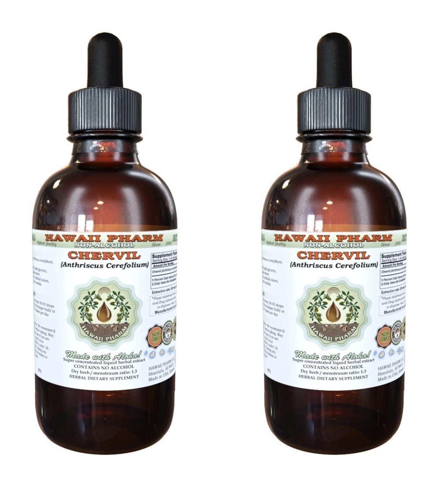 Chervil Alcohol-Free Liquid Extract Chervil (Anthriscus Cerefolium) Dried Leaf Glycerite Hawaii Pharm Natural Herbal Supplement 2x2 oz 4 Fl Oz (Pack of 1) - Buy Online on GoSupps.com