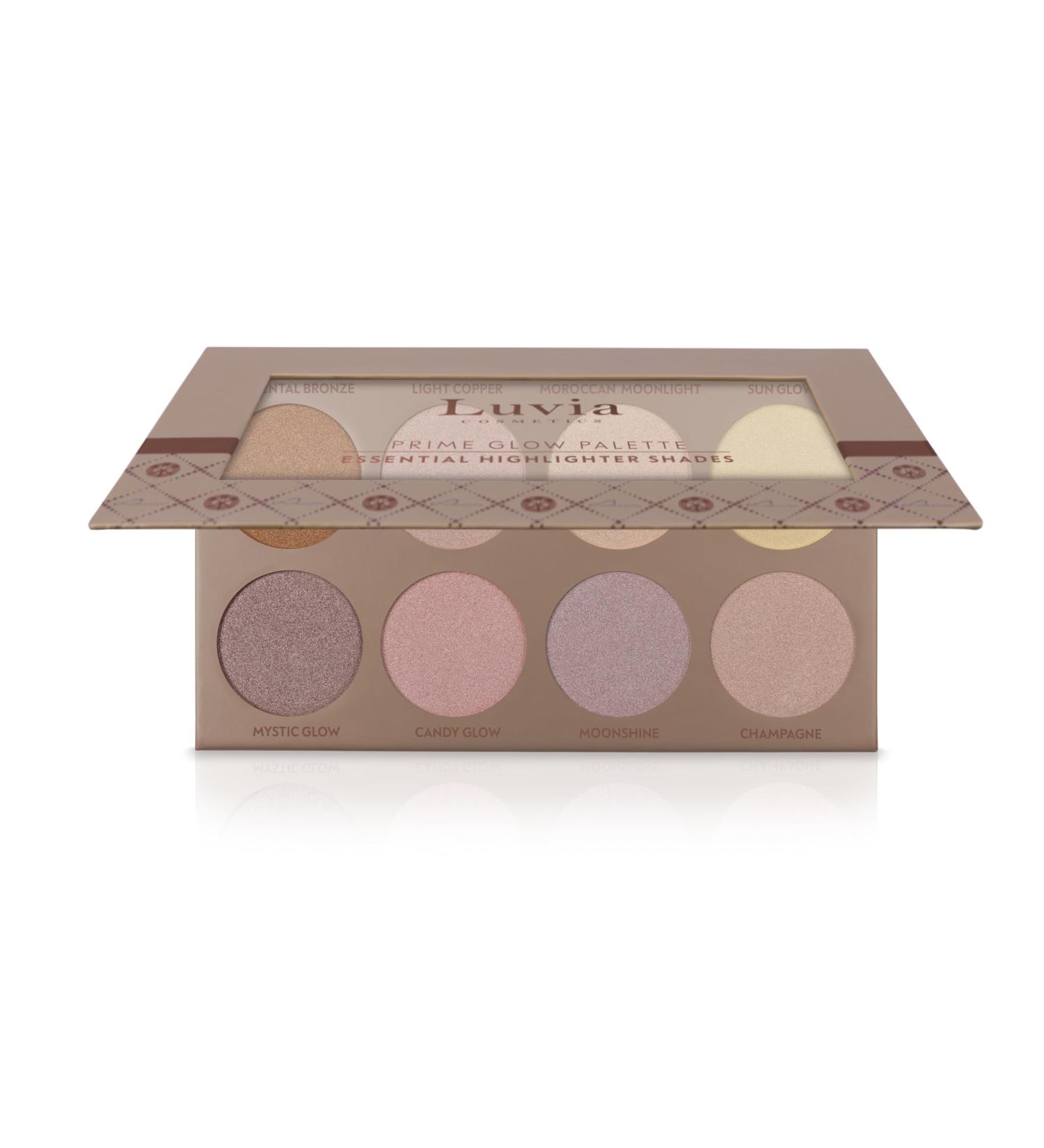 Luvia Cosmetics Professional "Prime Glow" Makeup Highlighter Palette - For All Skin Types - 8 Exclusive Brilliant Powder Colors - Vegan/No Tested on Animals - Buy Online on GoSupps.com