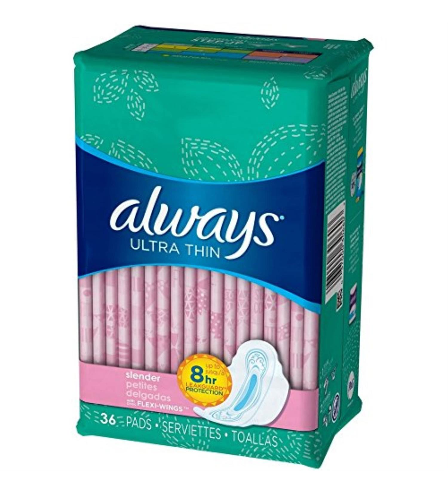 Always Ultra Thin Pads Slender Flexi-Wings 36 Each 36 Count (Pack of 1)