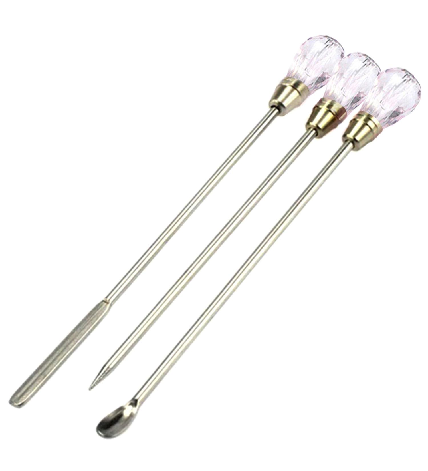 Beaute Galleria 3-Piece Nail Art Tool Set - DIY Spoon Spatula Needle Stick for Acrylic UV Gel & Rhinestone Mixing - Manicure Accessories - Buy Online on GoSupps.com