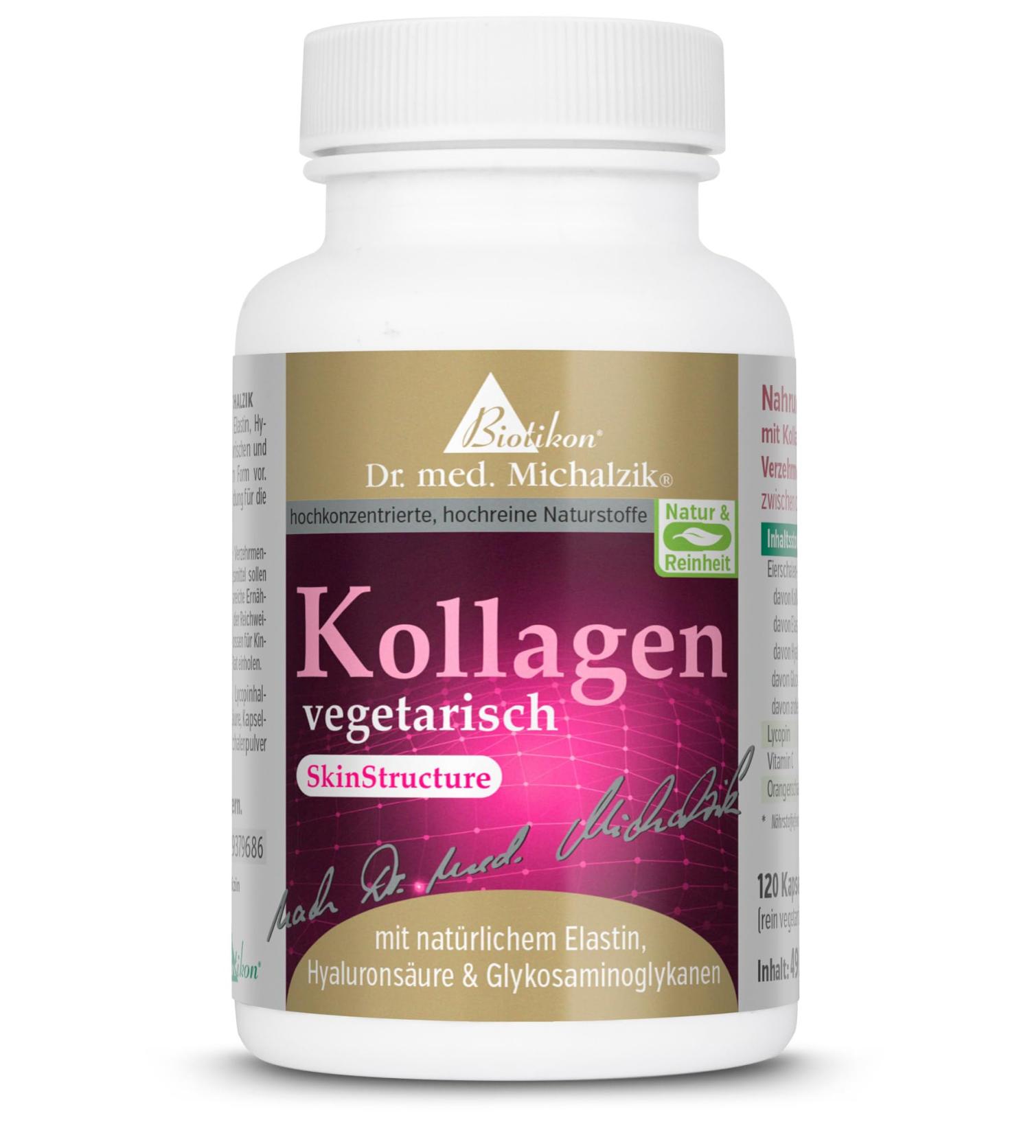  Biotikon Vegetarian Collagen SkinStructure according to Dr. med. Michalzik - In eggshell membrane with 480 mg per daily dose - No additives - From BIOTIKON  - Buy Online on GoSupps.com
