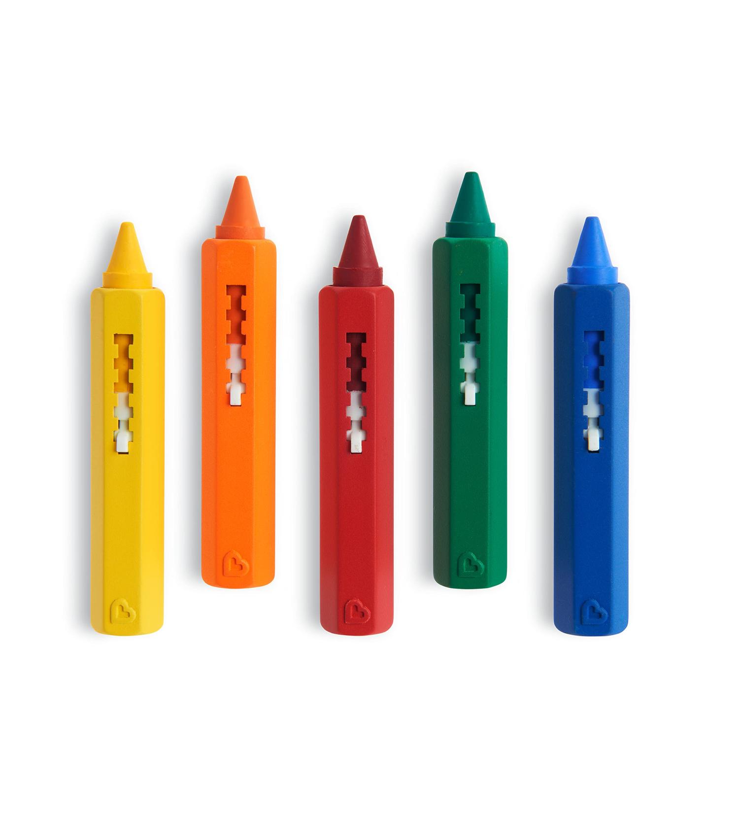 Colorful Munchkin Bath Crayons - Set of 5 Mess-Free Shower Toys for Creative Toddler Art on Tiles & Porcelain - Washable Kids Bath Toy - Buy Online on GoSupps.com