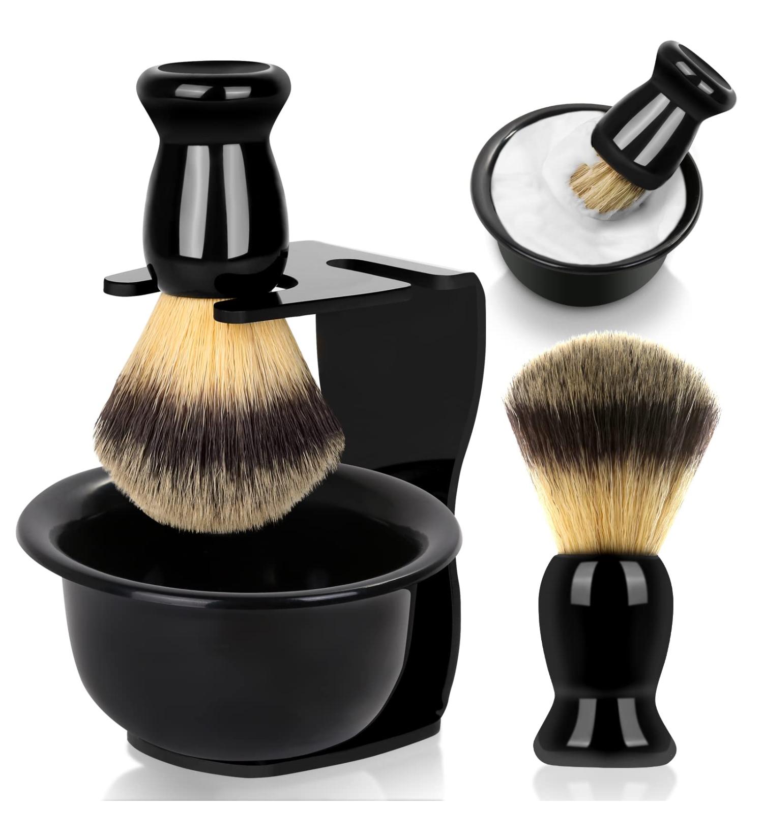 Lucomb 3-in-1 Razor Brush Set Ultimate Father's Day Shaving Gift | Shaving Brush Bowl & Stand for Wet Shaving Experience - Buy Online on GoSupps.com