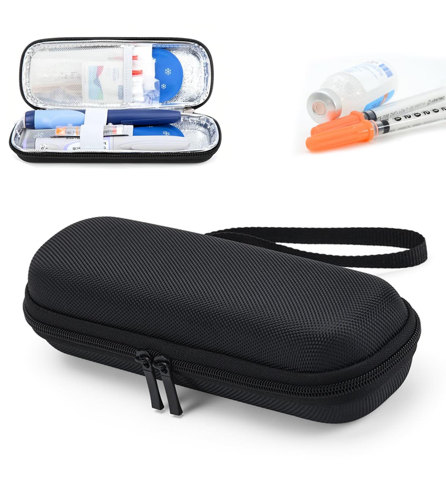 Vueinrg Insulin Pen Bag - Portable Oxford Diabetes Cooling Bag for Travel & Diabetic Accessories (Black) - Buy Online on GoSupps.com