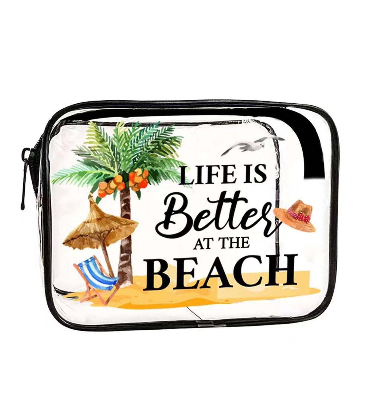 Makeup Organiser Make Up Bag: Clear PVC Travel Makeup Bag - Bag Portable Printed Cosmetic Bags for Women Girls - - Easy Clean Lightweight Perfect for Toiletries Cosmetics (H) - Buy Online on GoSupps.com