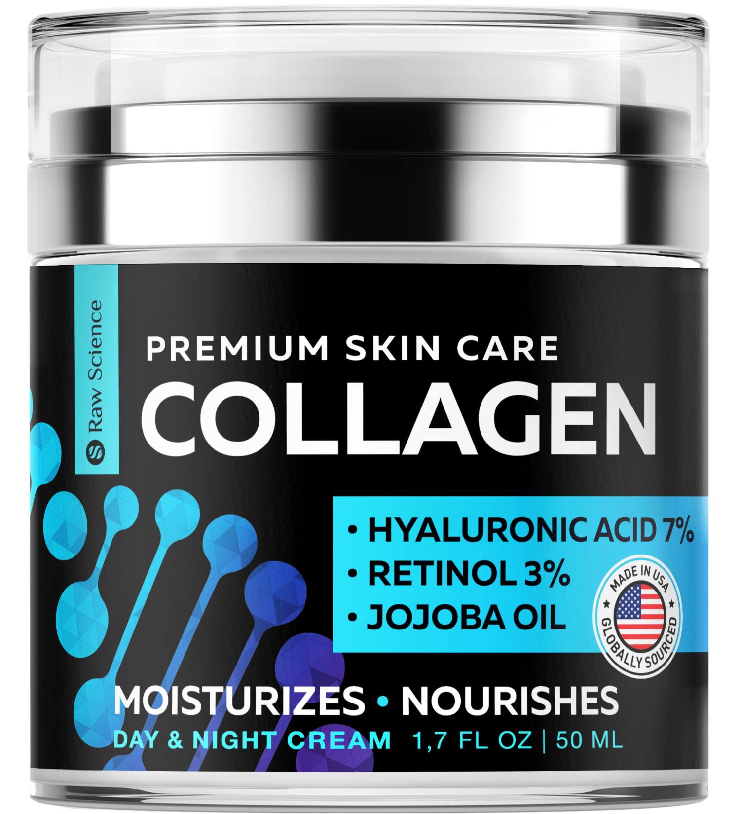 Raw Science Anti-Aging Collagen Face Moisturizer with Hyaluronic Acid - 1.7 fl oz - Buy Online on GoSupps.com