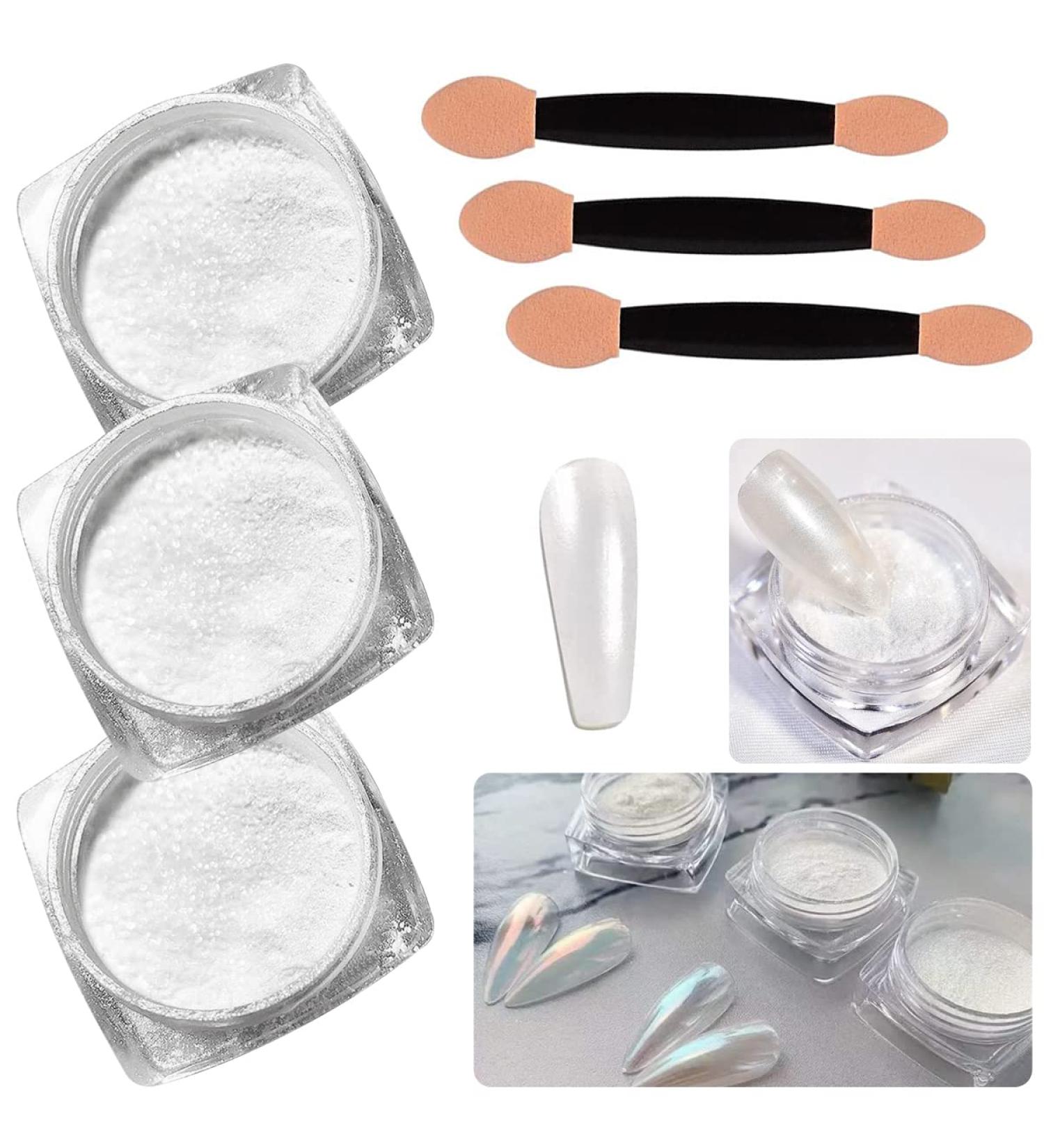 Aurora Chrome Nail Powder Set - High Gloss Glitter Nail Art with Holographic Pigment - Perfect for Christmas - 3 Boxes - Buy Online on GoSupps.com