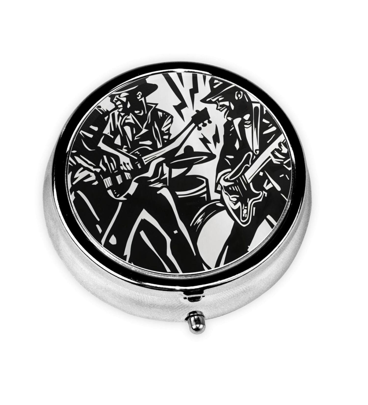 Play Jazz Music Portable Pill Box - Mini 3-Compartment Metal Organizer for Small Pills | Ideal for Travel - Buy Online on GoSupps.com