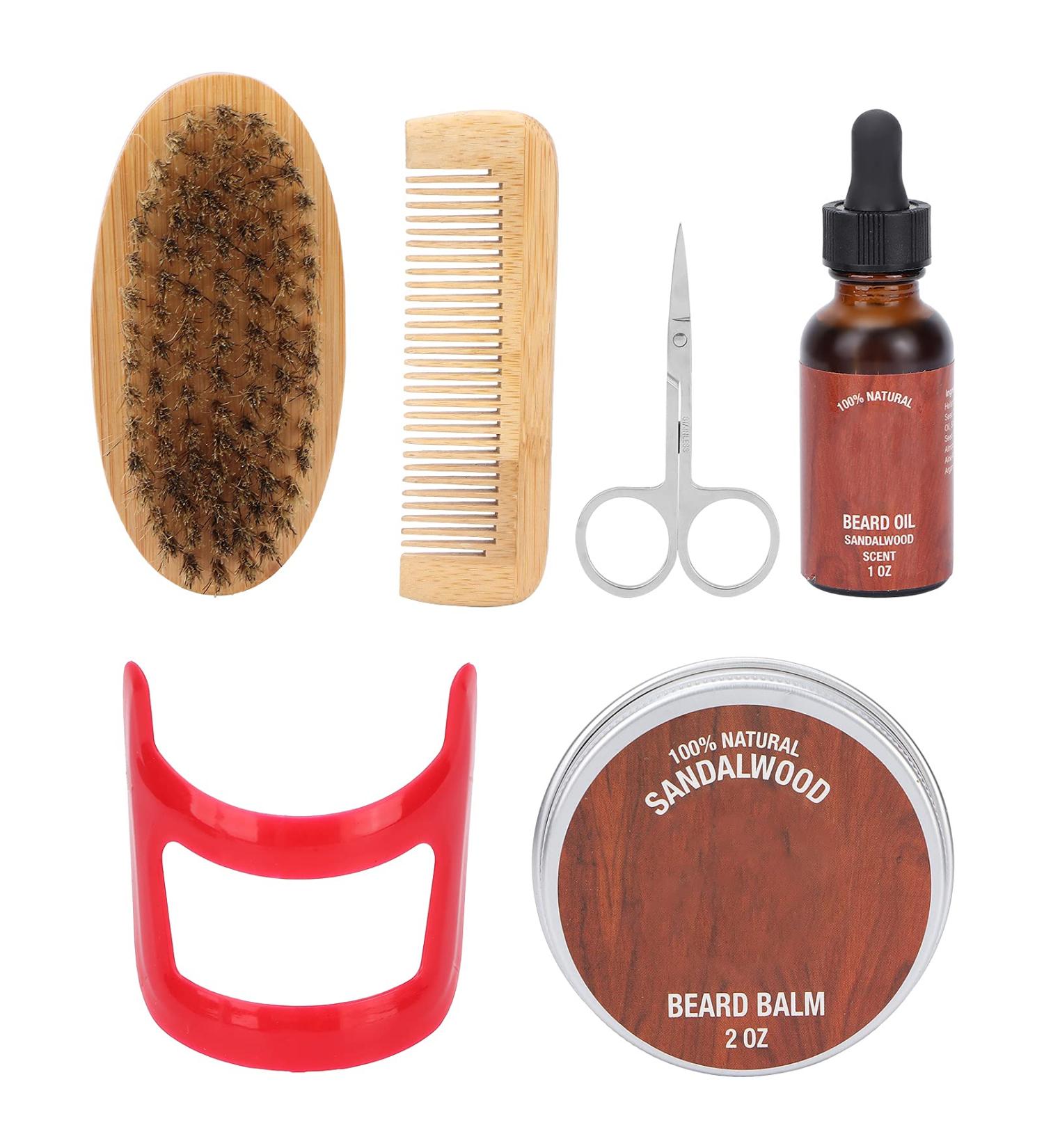 Premium Beard Care Set for Men | Professional Grooming Kit with Comb Scissors Brush & Moisturizing Oil - Buy Online on GoSupps.com