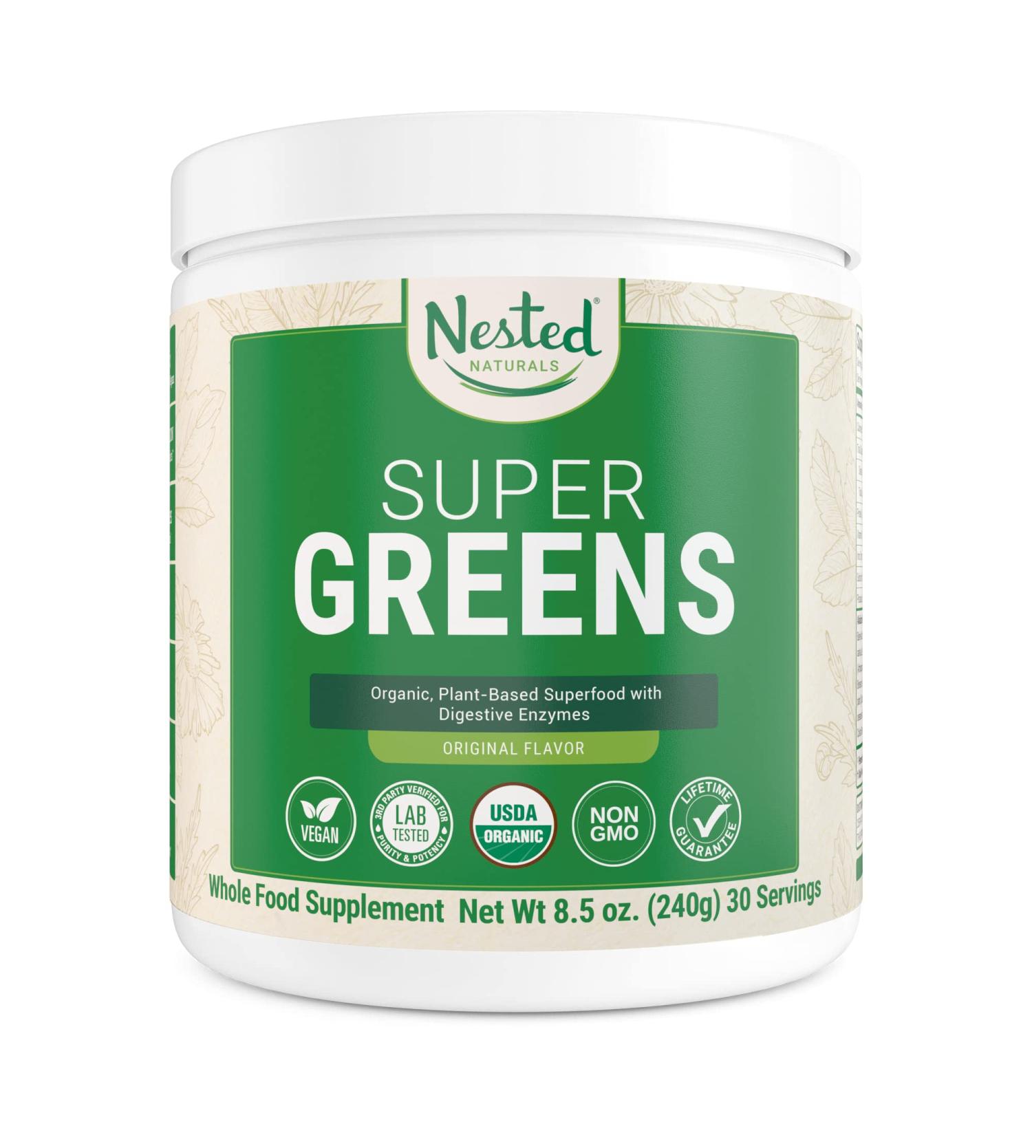  Nested Naturals Super Greens Powder - 30 Servings  - Buy Online on GoSupps.com