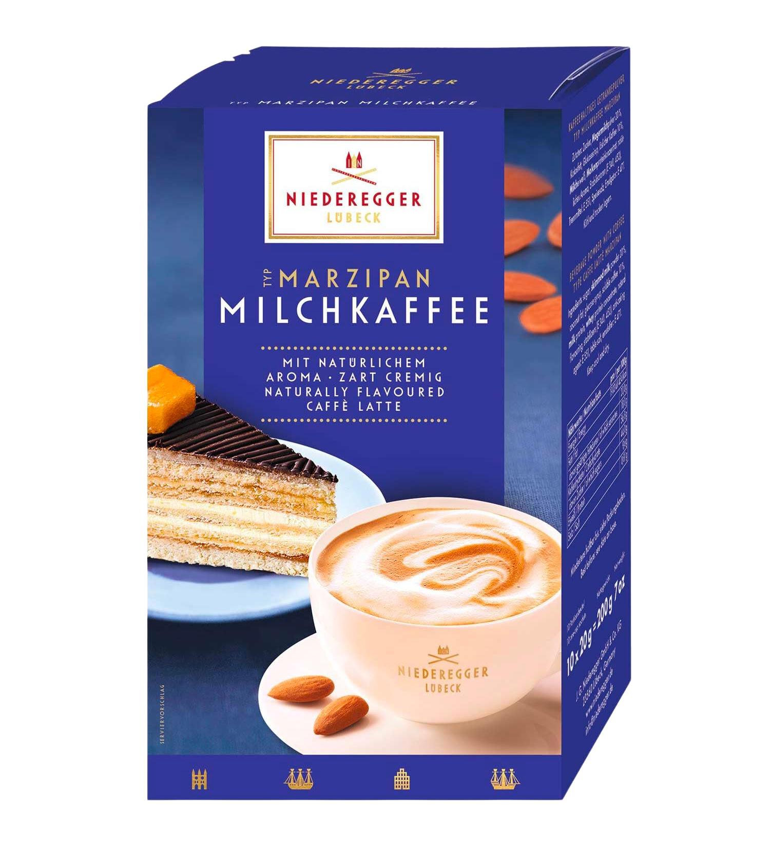 Niederegger Marzipan Latte Coffee |10 Sachets | 200g Box