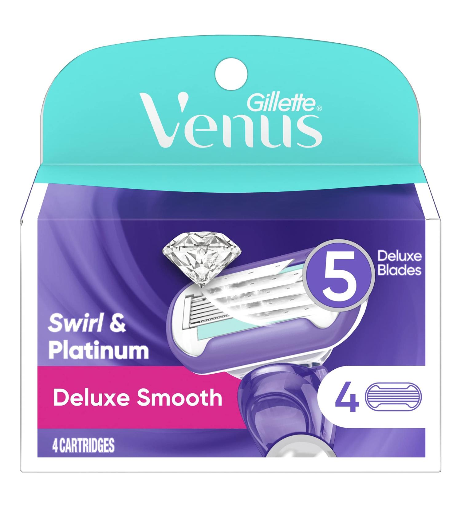 Gillette Venus Swirl Cartridges - 4 Pack for Smooth Shaving - Buy Online on GoSupps.com