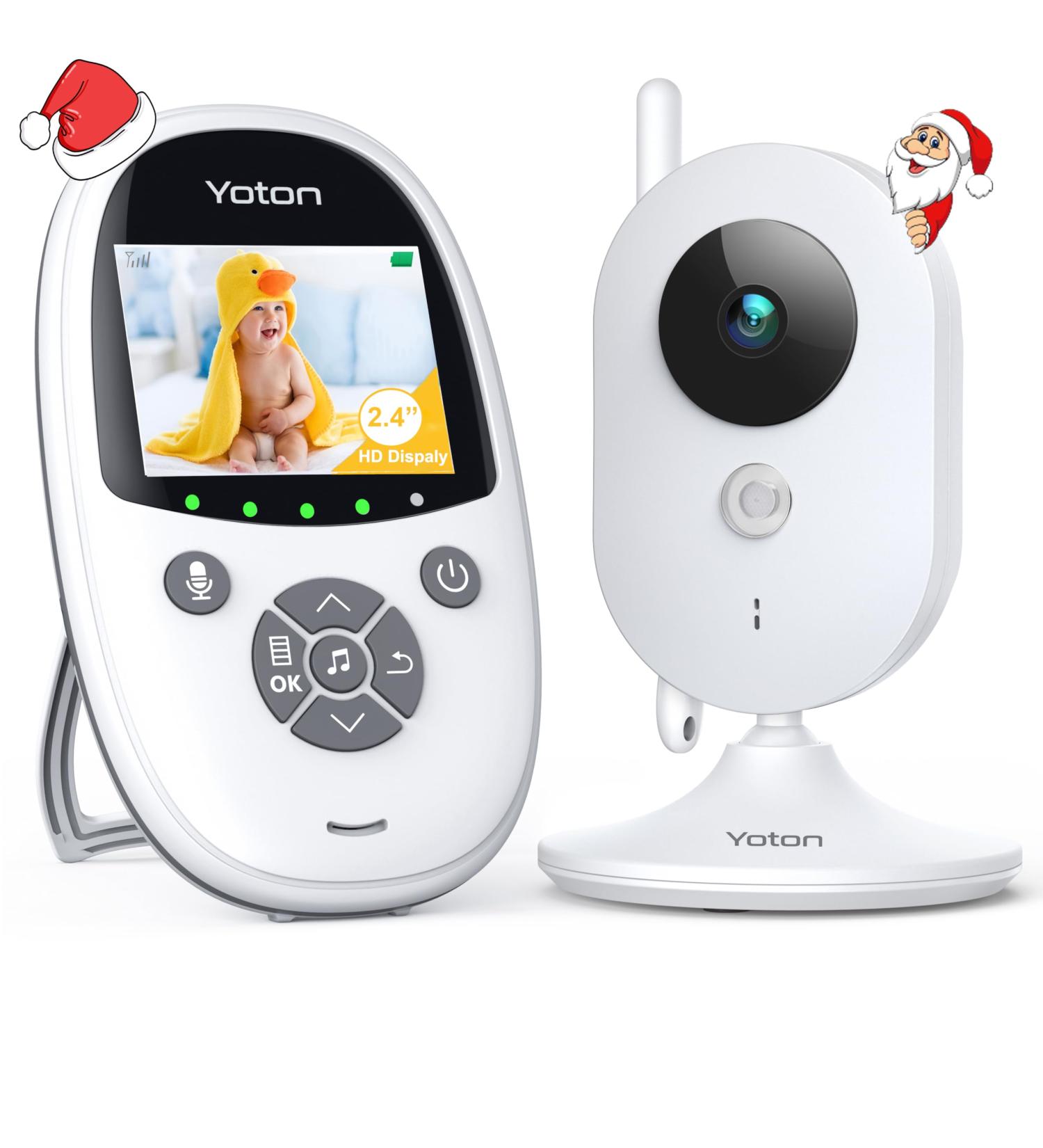 YOTON Baby Monitor with Infrared Night Vision, 2.4-inch Screen, Digital Surveillance Camera, Audio VOX Mode, Temperature Sensor, 8 Lullabies - Indoor 480P - Buy Online on GoSupps.com