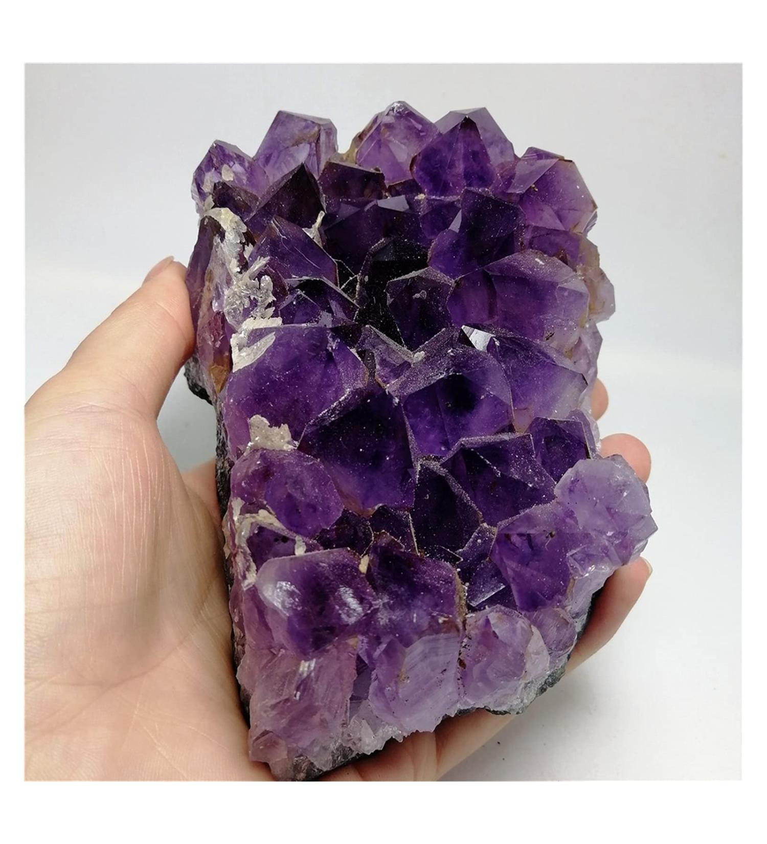 Hot Natural Amethyst geode Cluster Purple Quartz Stone Crystal geode Amethyst Cluster for Home Decoration Crystal Cluster (Size : 700-800g) - Buy Online on GoSupps.com