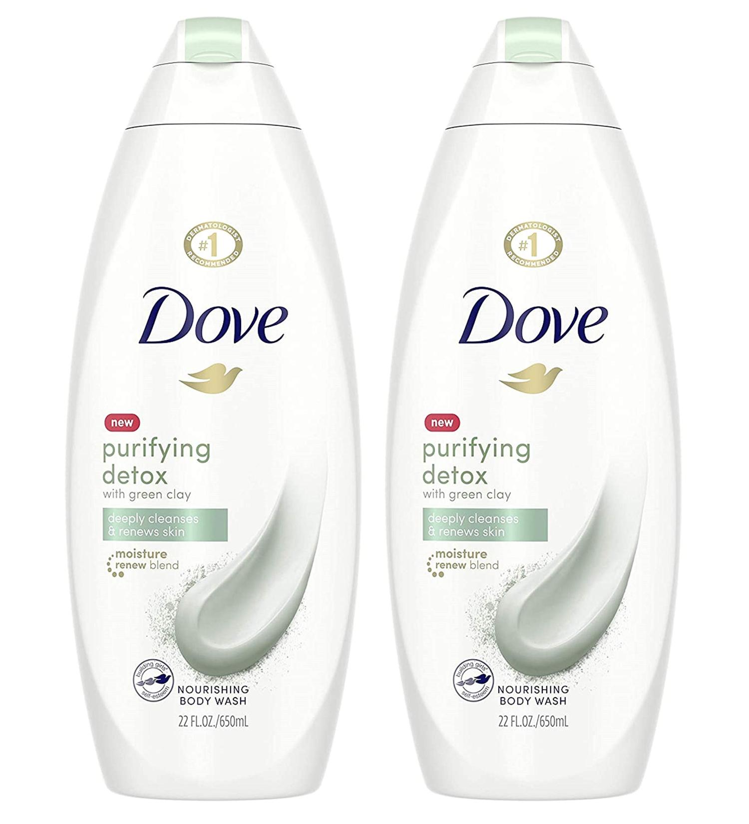 Dove Purifying Detox Body Wash with Green Clay - 22 FL OZ (650 mL) x 2 Bottles - Buy Online on GoSupps.com