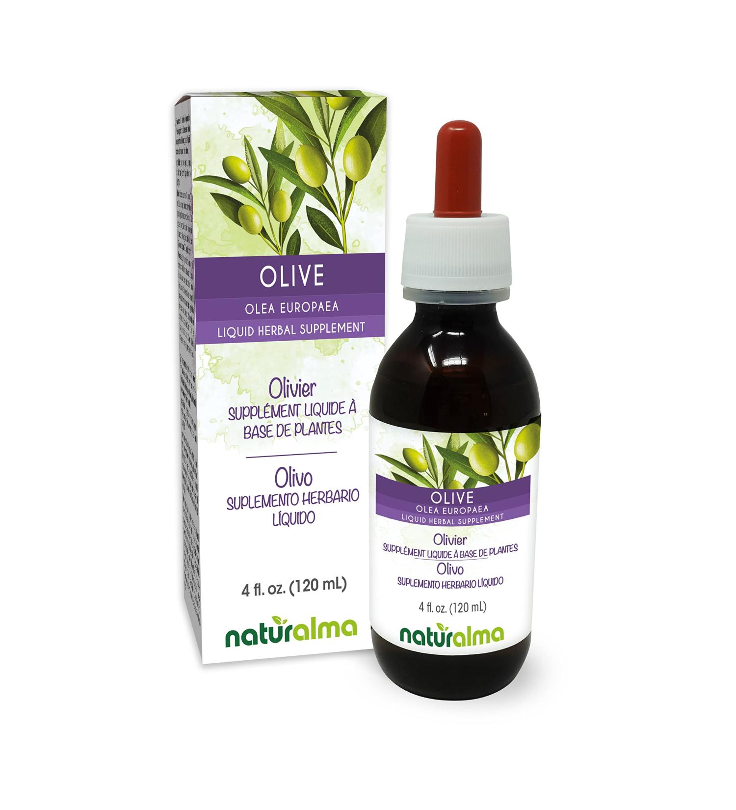 Olive Leaf Tincture Naturalma | Alcohol-Free Liquid Extract 4 fl oz | Herbal Supplement Vegan Made in Italy - Buy Online on GoSupps.com