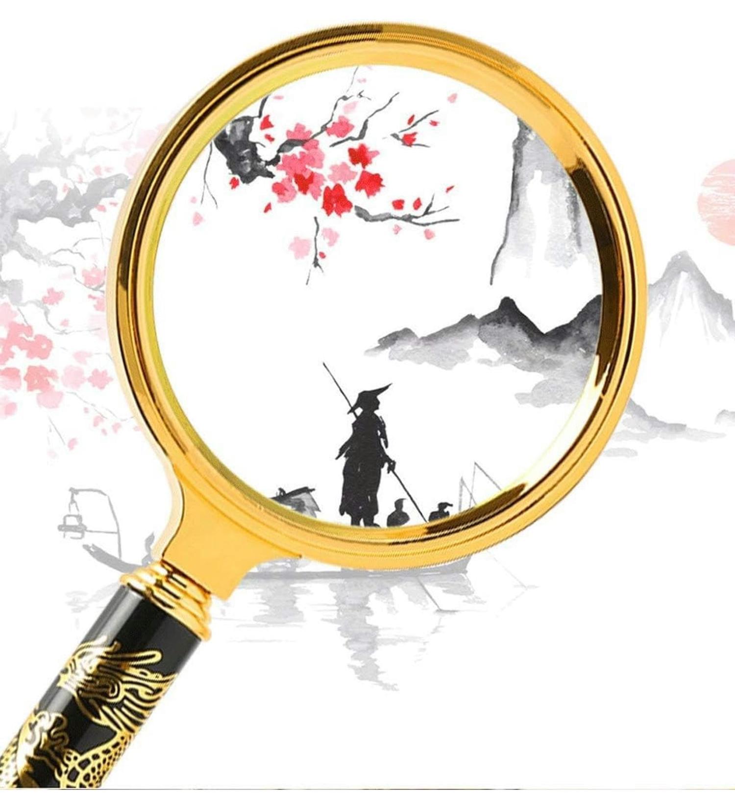 Portable Magnifier Hd Portable Magnifier Folding Gold Plated Case + Optical Glass + Abs Case Handheld Magnifier for Maps Tasks Survey Reading 10X Rea Full of Stars - Buy Online on GoSupps.com