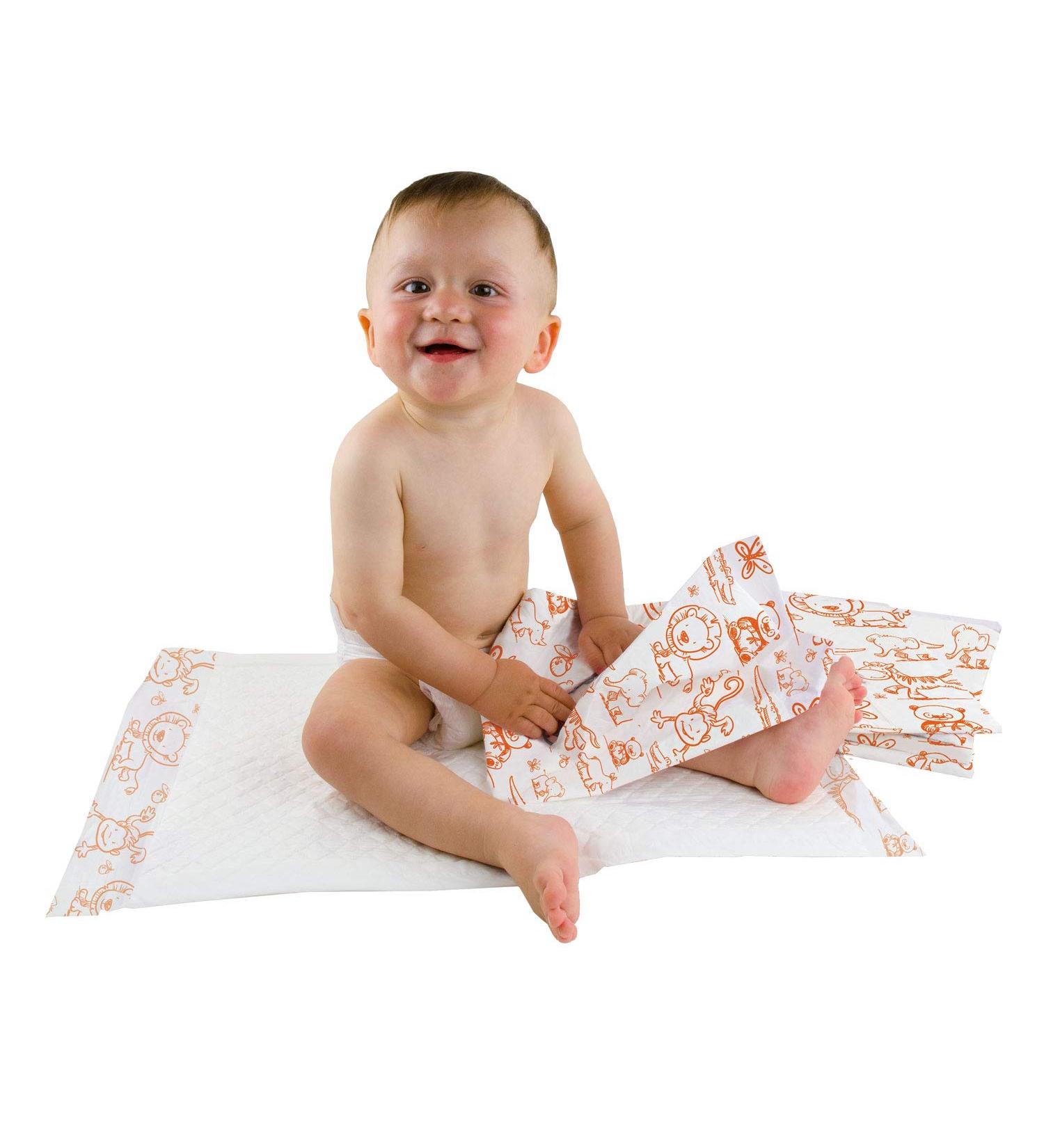 Teqler Baby Wrap Documents - Hygienic Diaper Wraps with Jungle Motifs (40x60 cm 50-Pack) for On-the-Go Parents - Buy Online on GoSupps.com